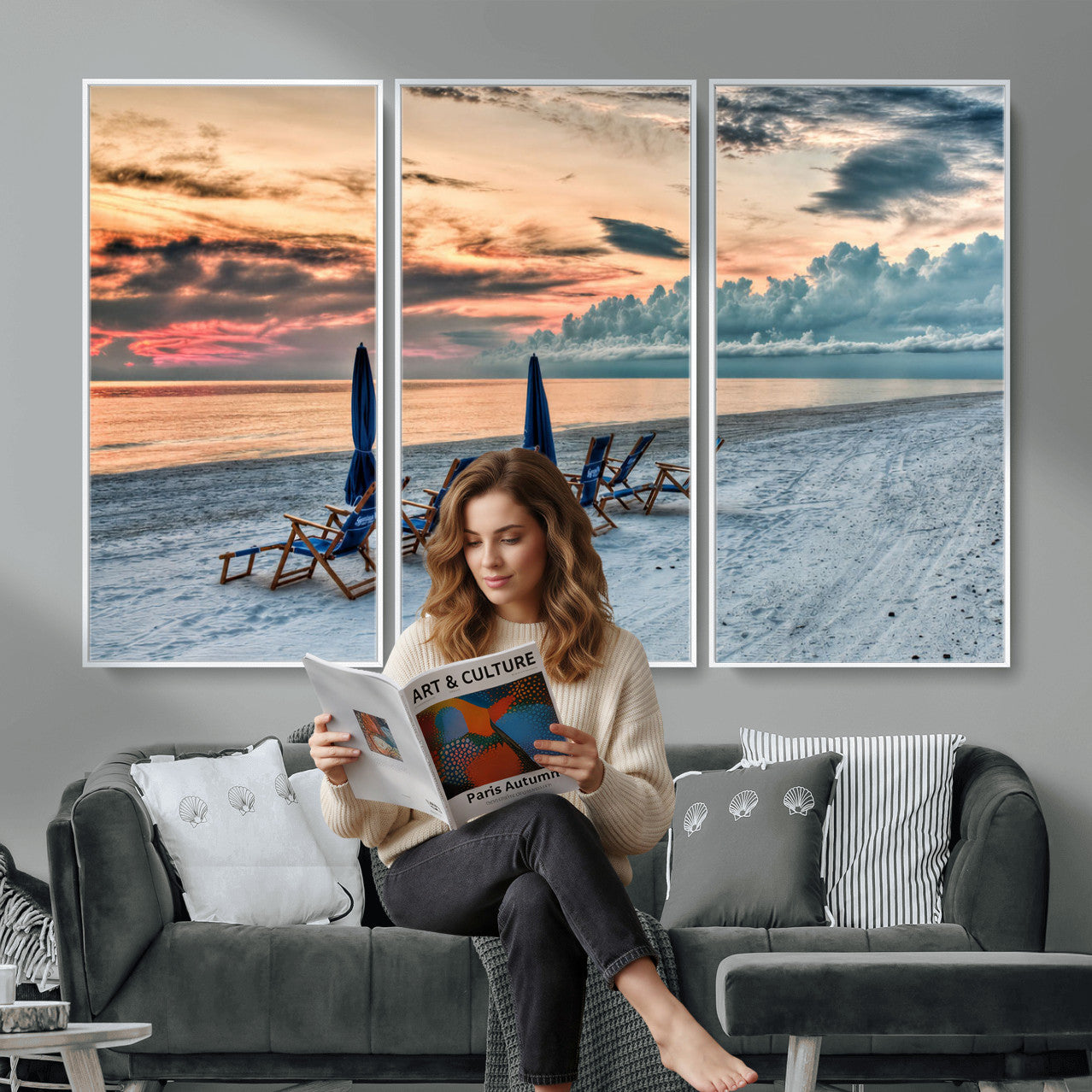 17237006-MGV-CV-36X24 - Serene Gulf Solitude Wall Art Canvas Print