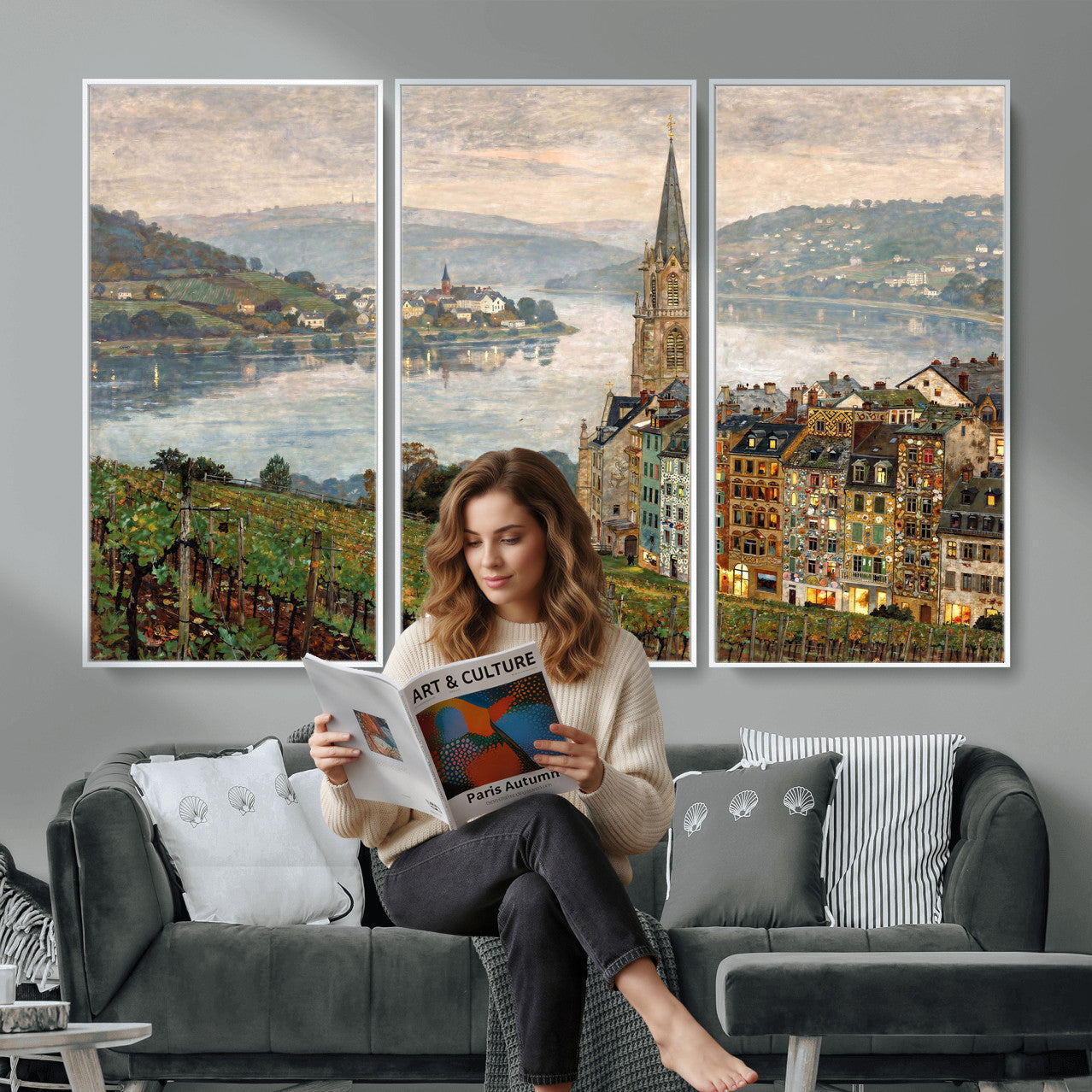 62626662-MGV-CV-36X24 - Mosel City Mosel River by Nicolai Astudin Wall Art Canvas Print