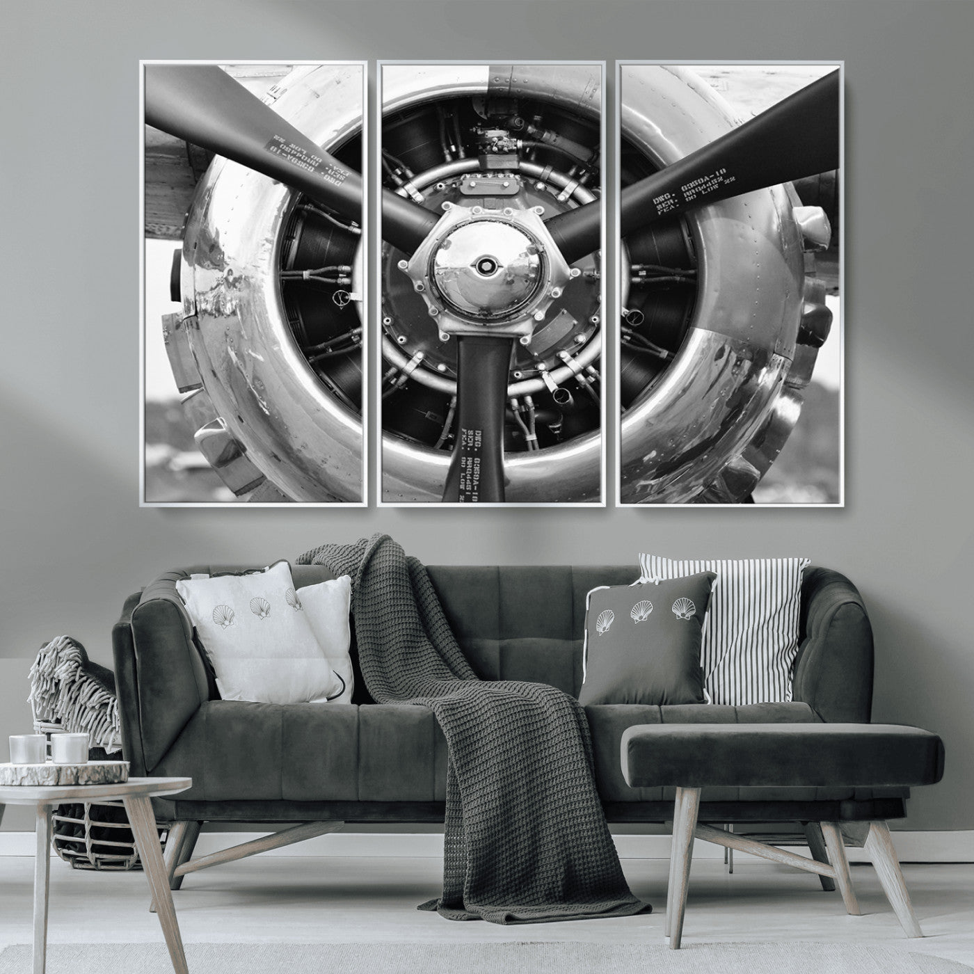 MGV-FC-48X32-3P - Vintage Airplane Wall Art Canvas Print