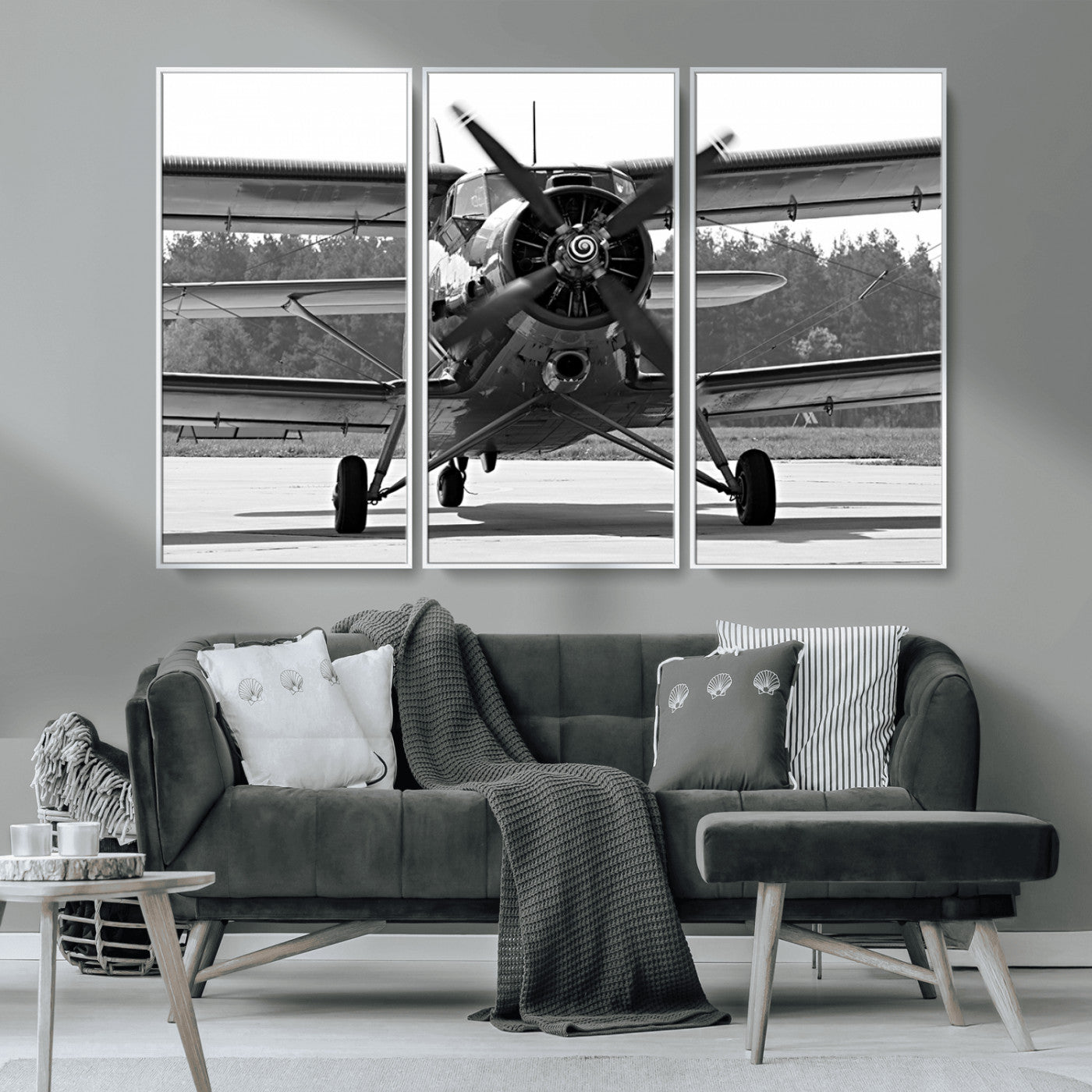 MGV-FC-48X32-3P - Wall Art Old War Plane Canvas Print