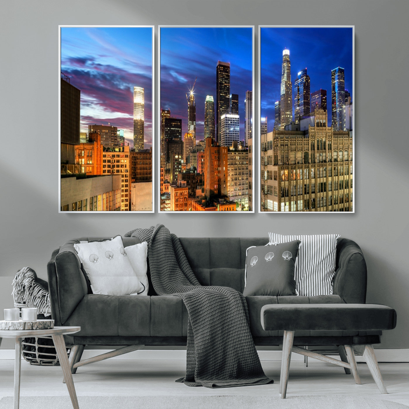 MGV-FC-48X32-3P - Los Angeles Night Wall Art Canvas Print