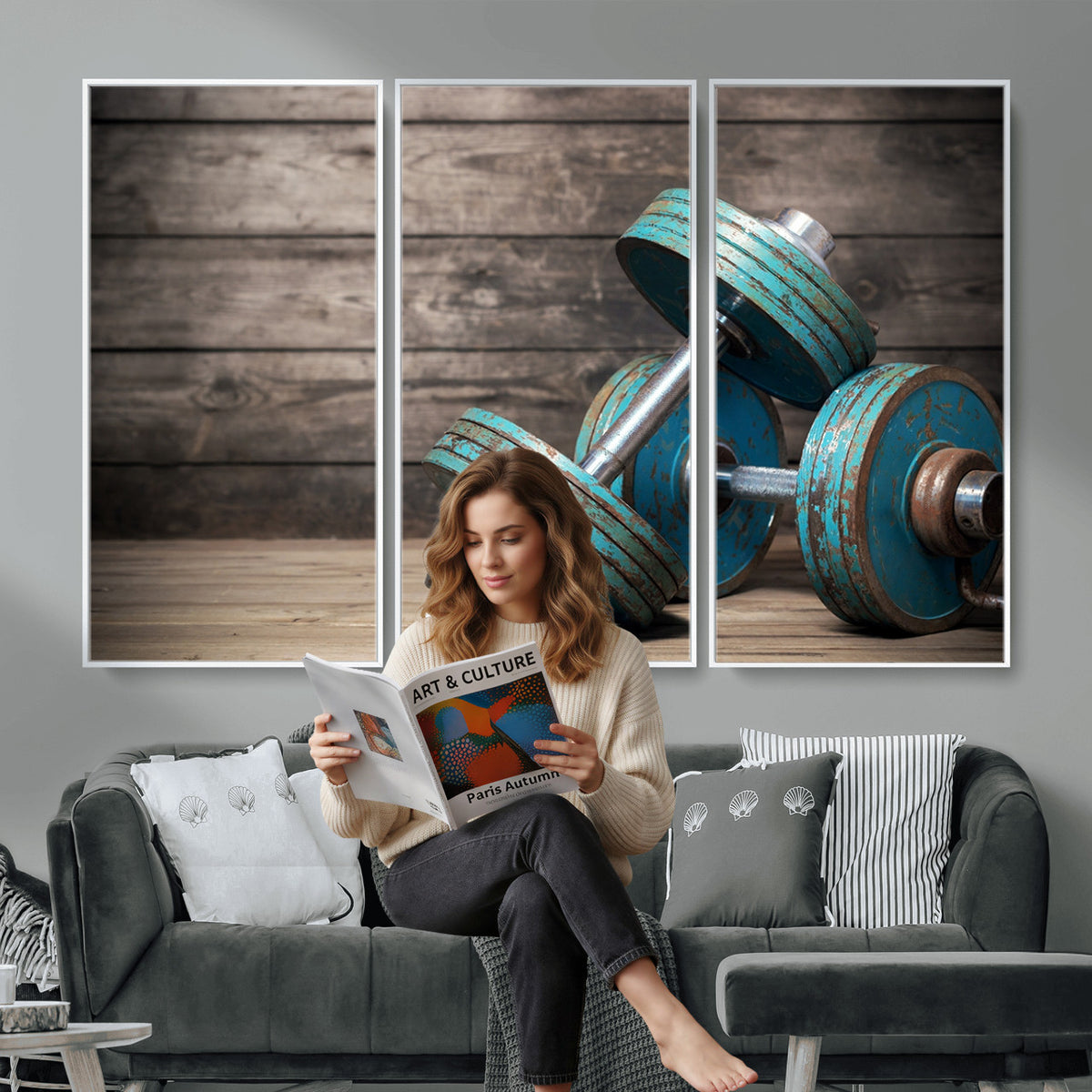 39364-MGV-CV-36X24 - Dumbbell and Sport Wall Art Canvas Print