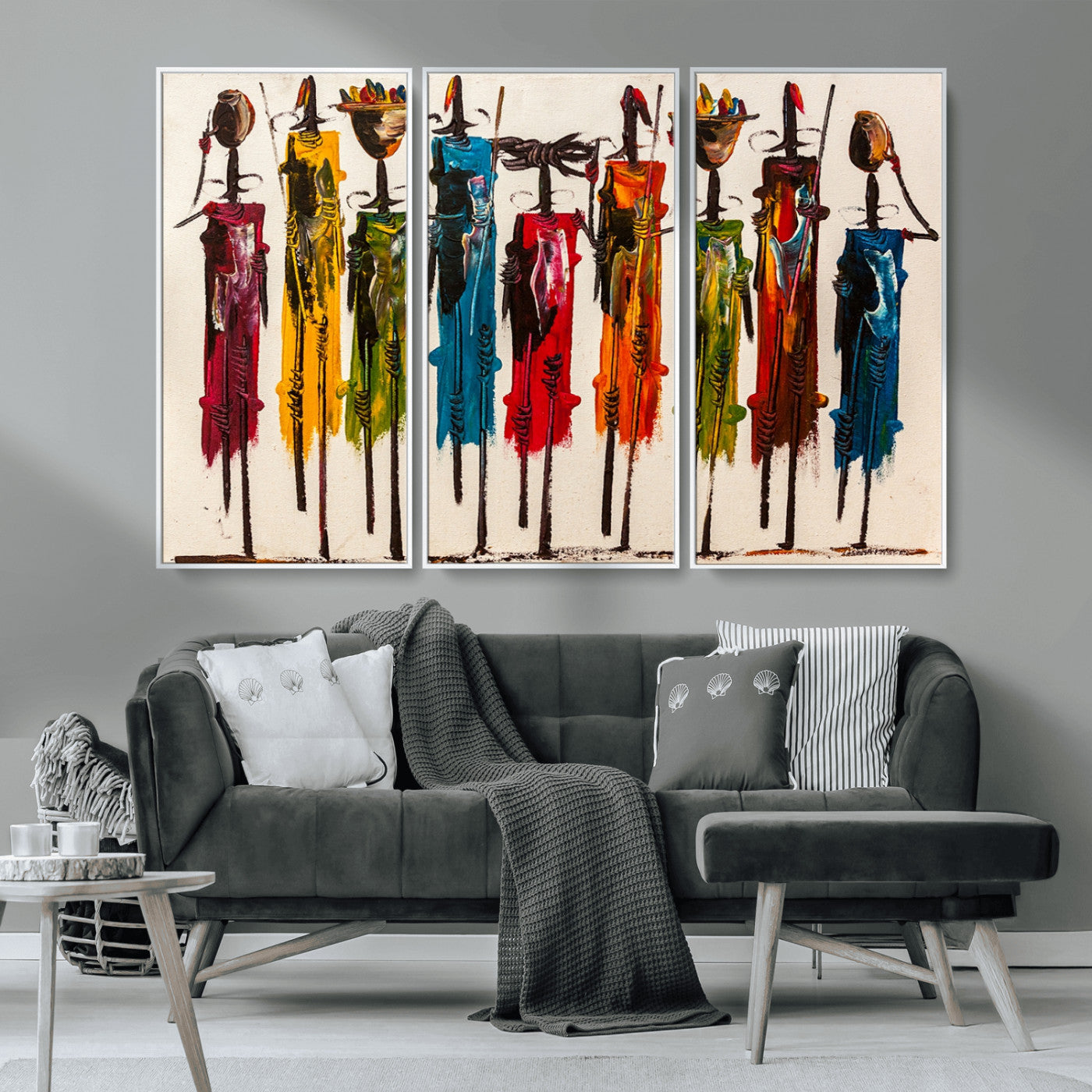 MGV-FC-48X32-3P - Abstract African Women Wall Art Canvas Print