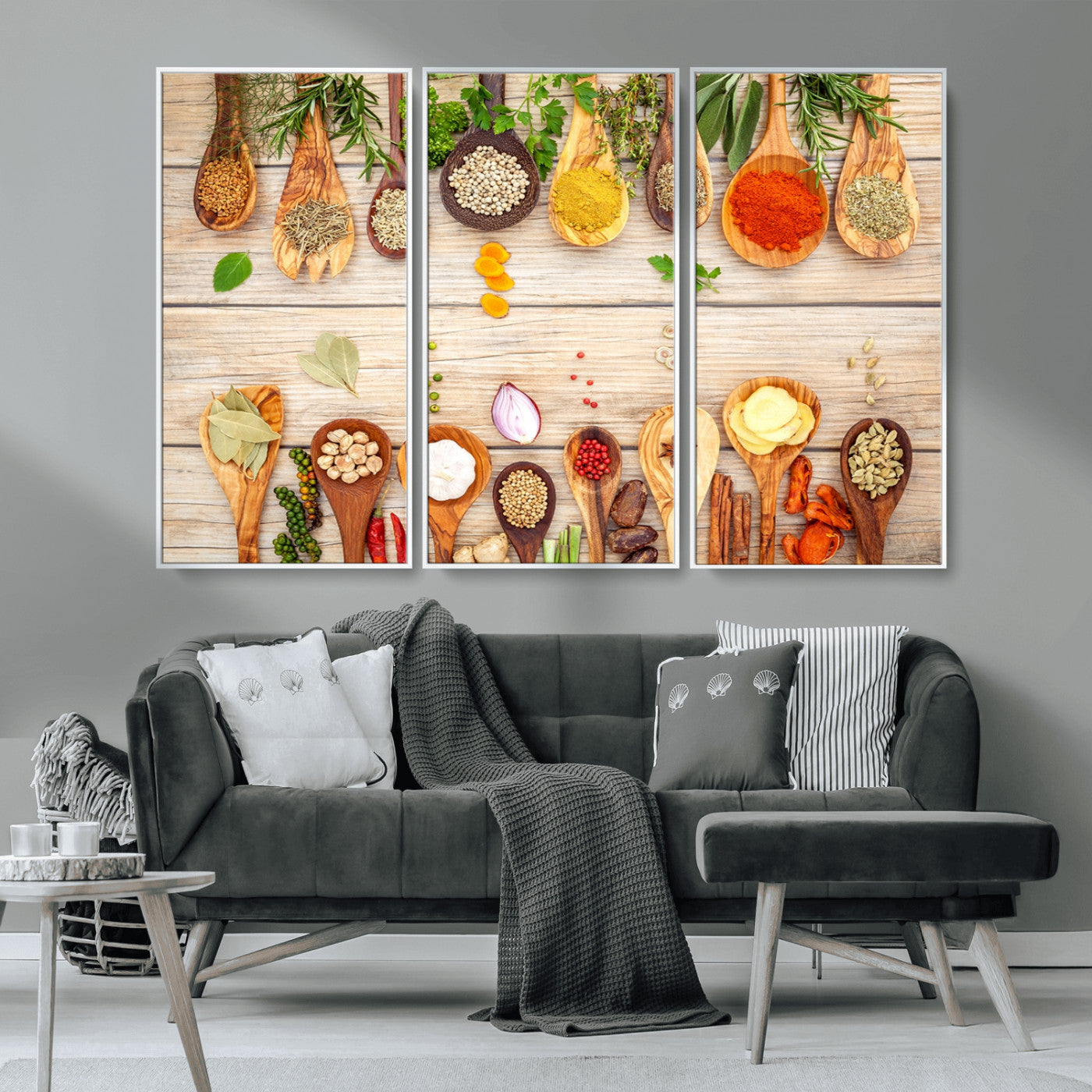 MGV-FC-48X32-3P - Kitchen Spice on the Table Wall Art, Kitchen Spice Wall Art Canvas Print
