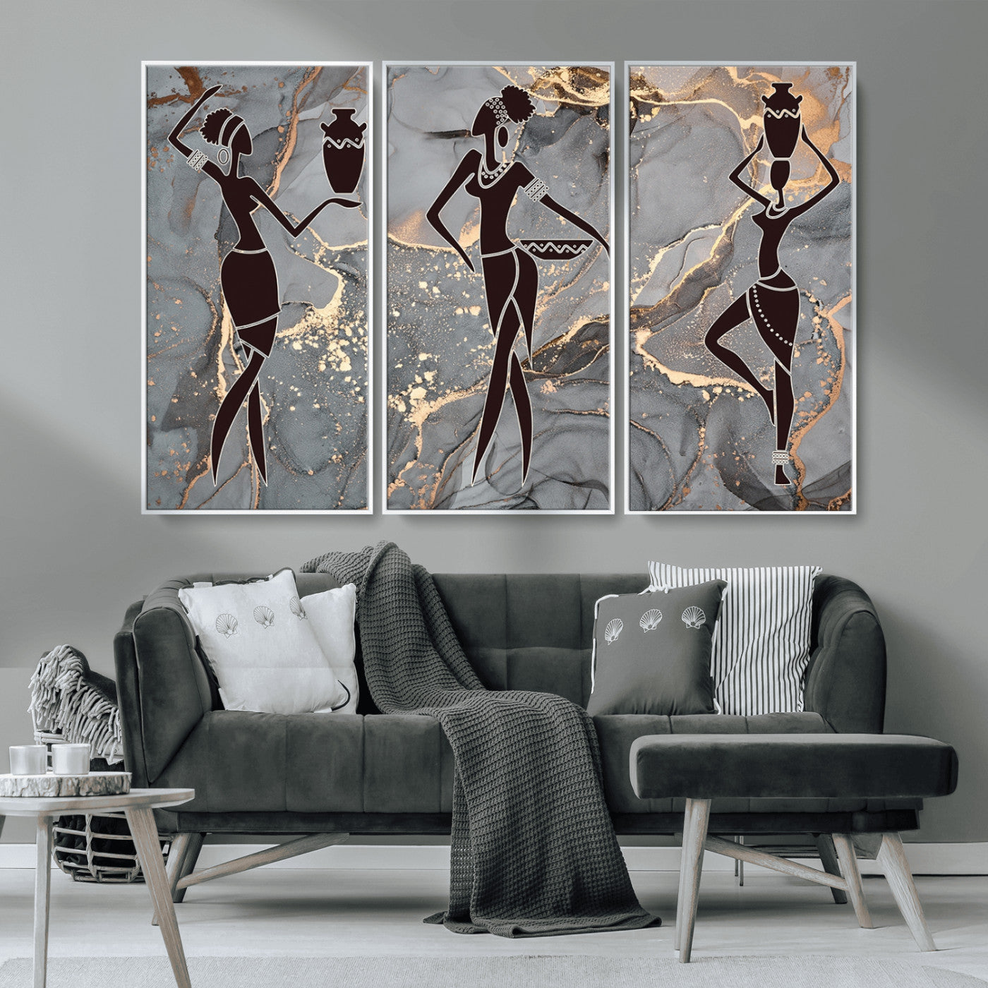 MGV-FC-48X32-3P - Abstract African Womens Art Canvas Print