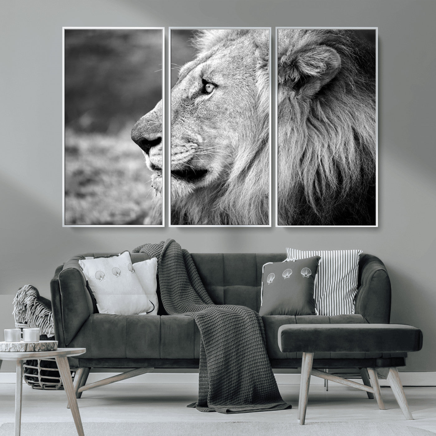 MGV-FC-48X32-3P - African Lion Wall Art Canvas Print