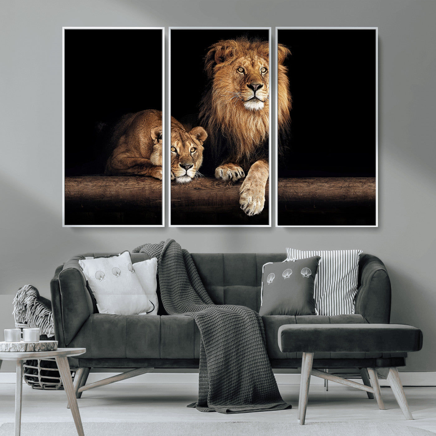 MGV-FC-48X32-3P - Lion Canvas Wall Art Animal Print
