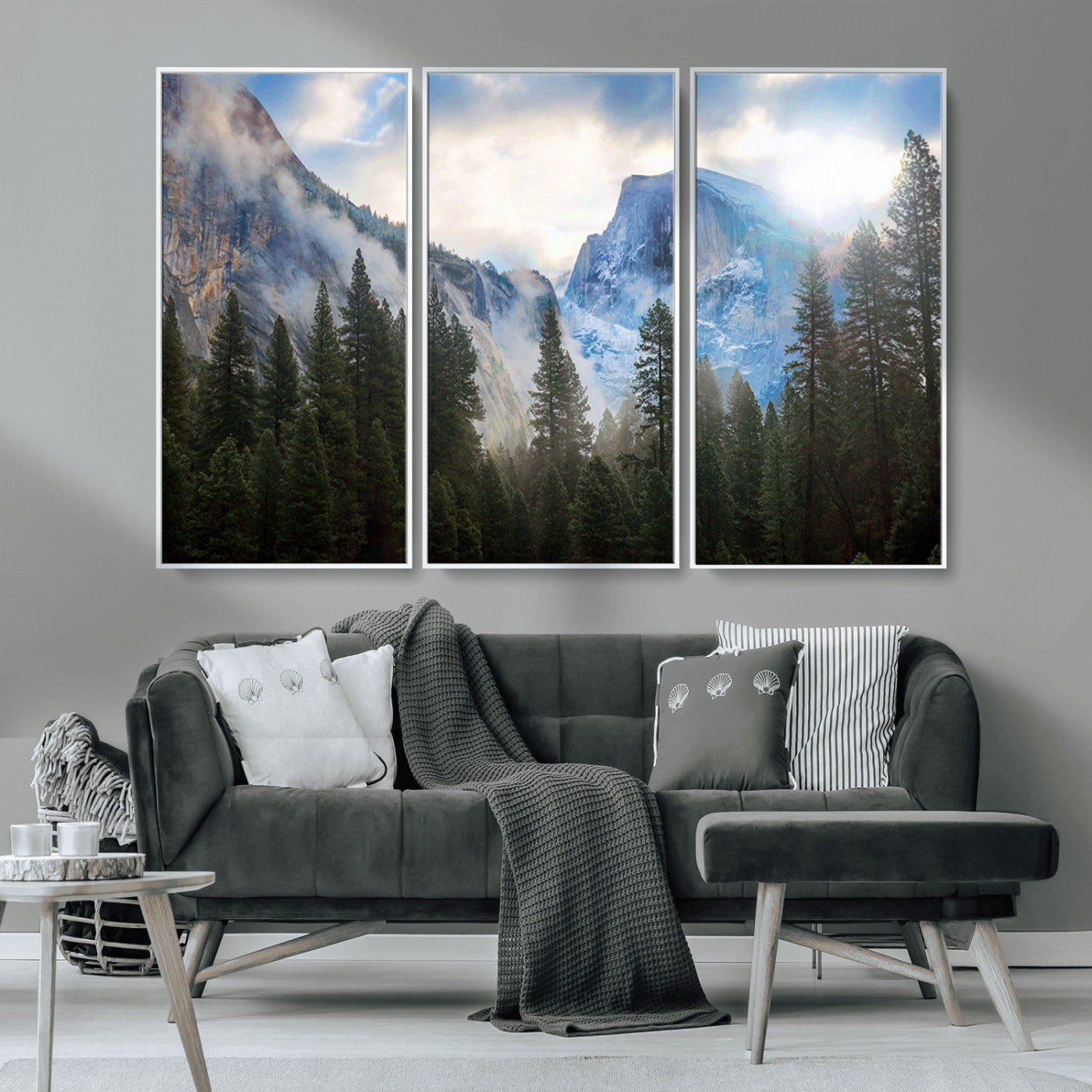 MGV-FC-48X32-3P - Half Dome Yosemite Calinia Wall Art Canvas Print El Capitan