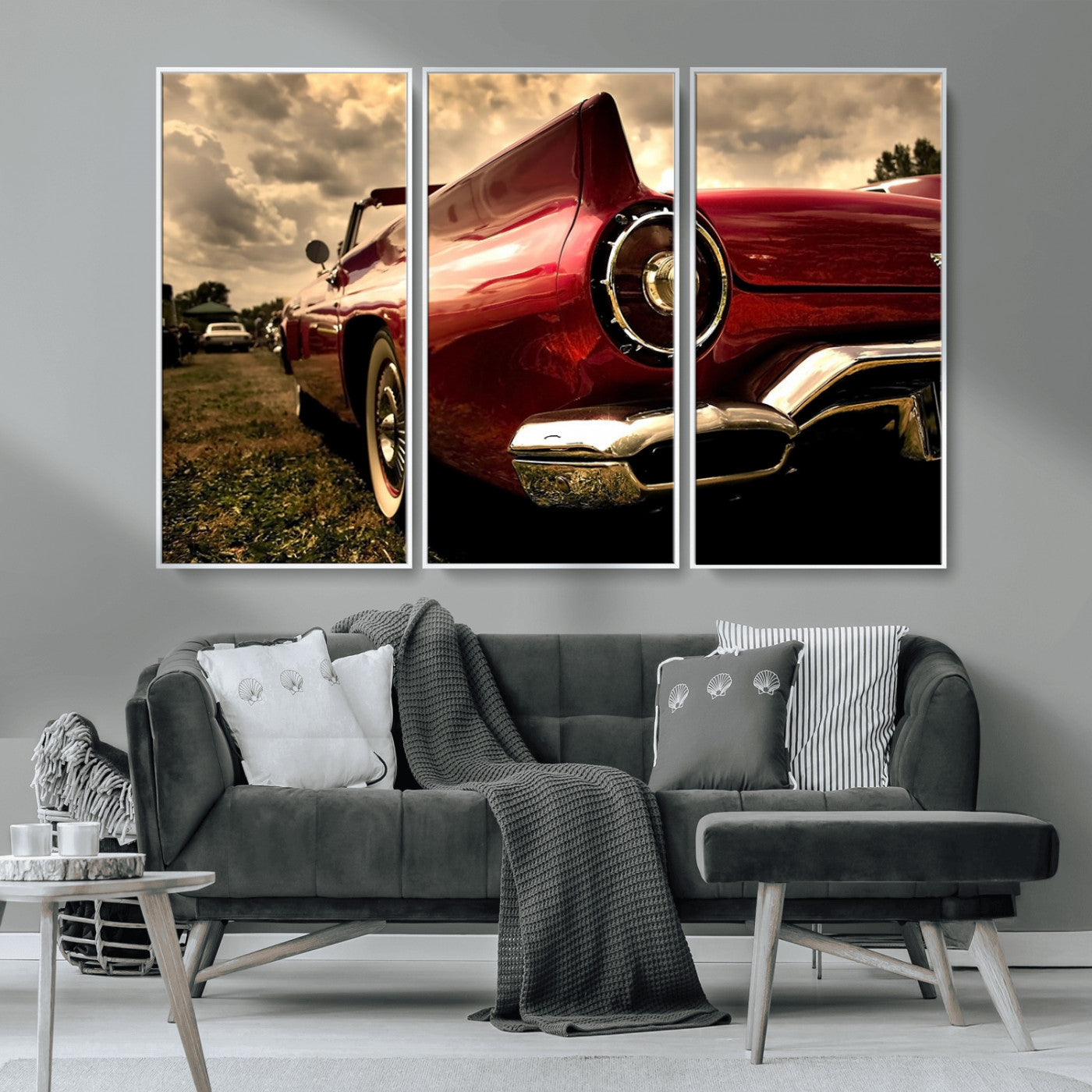 MGV-FC-48X32-3P - Red Classic Car Wall Art Canvas Print