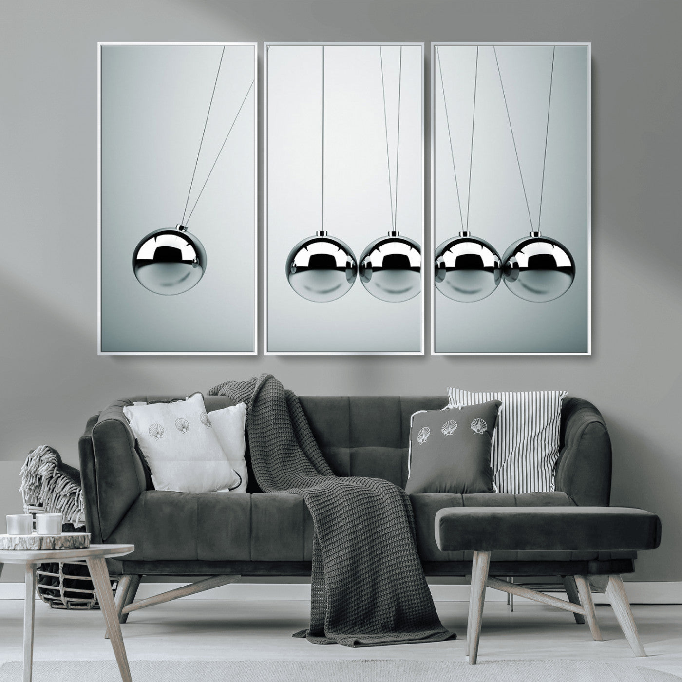 MGV-FC-48X32-3P - Newton's Cradle Wall Art Canvas Print, Framed Newton Cradle Wall Art