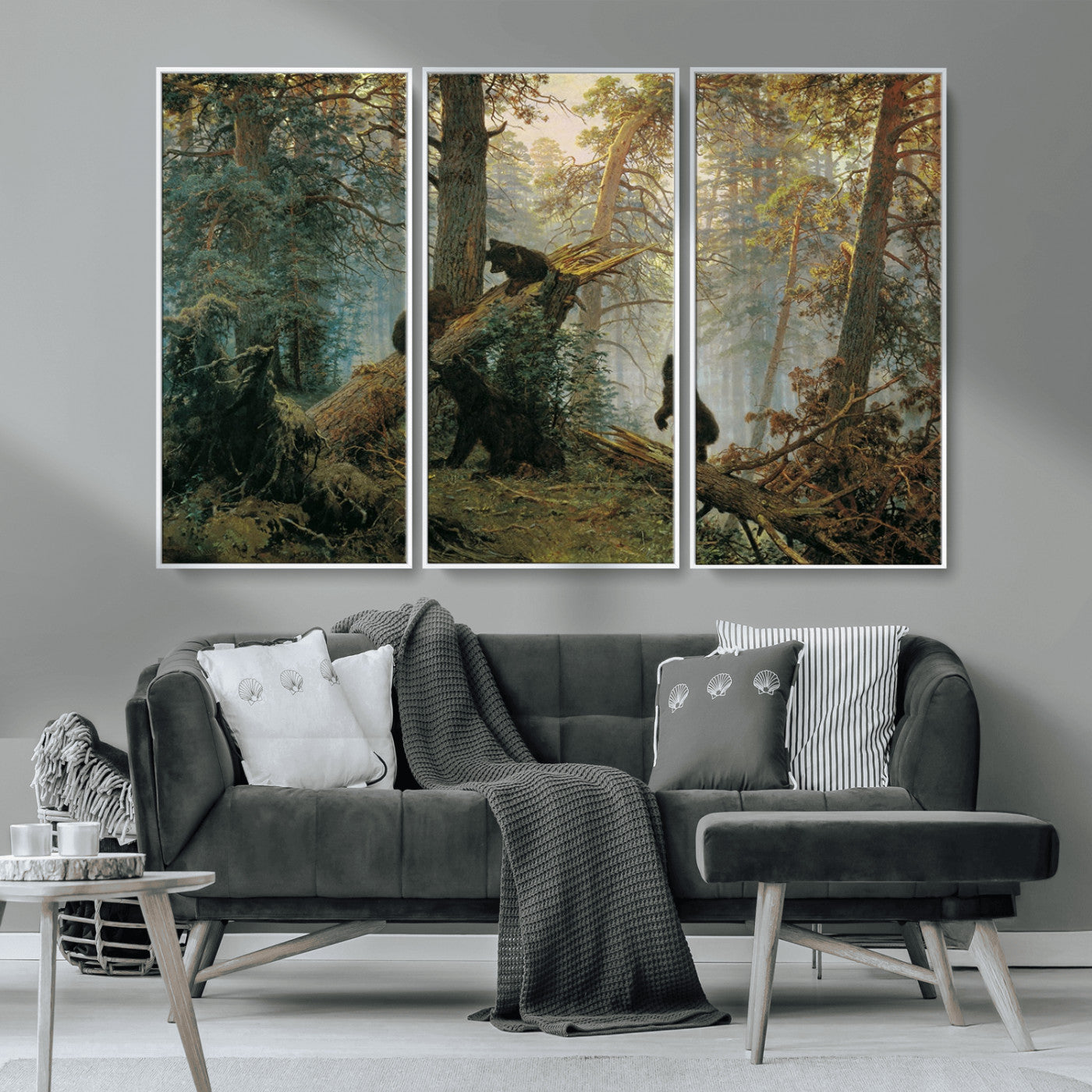 MGV-FC-48X32-3P - Grizzly Bear Cubs Wall Art Canvas Print