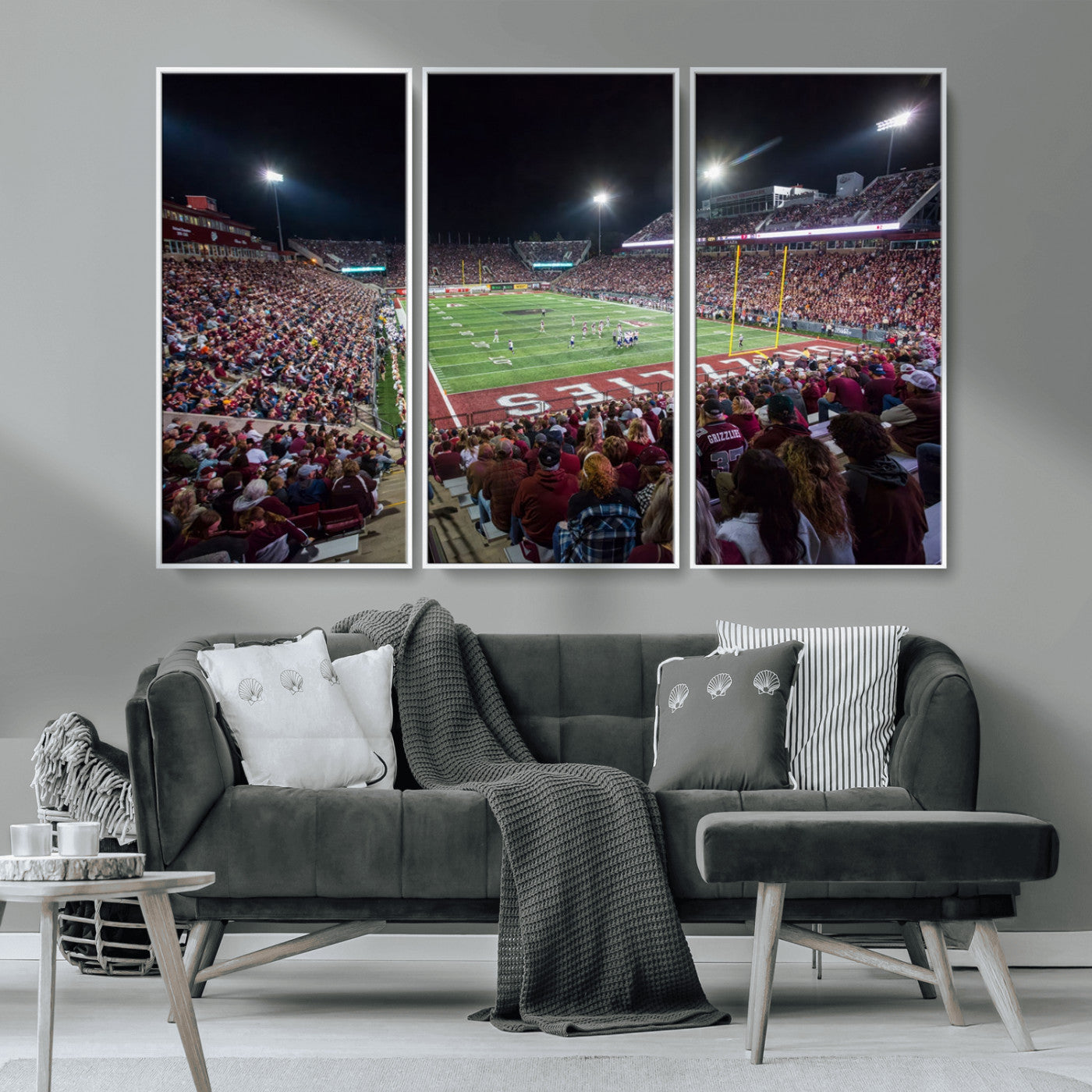 MGV-FC-48X32-3P - American Football Wall Art Canvas Print, Stadium Sport Wall Art Print