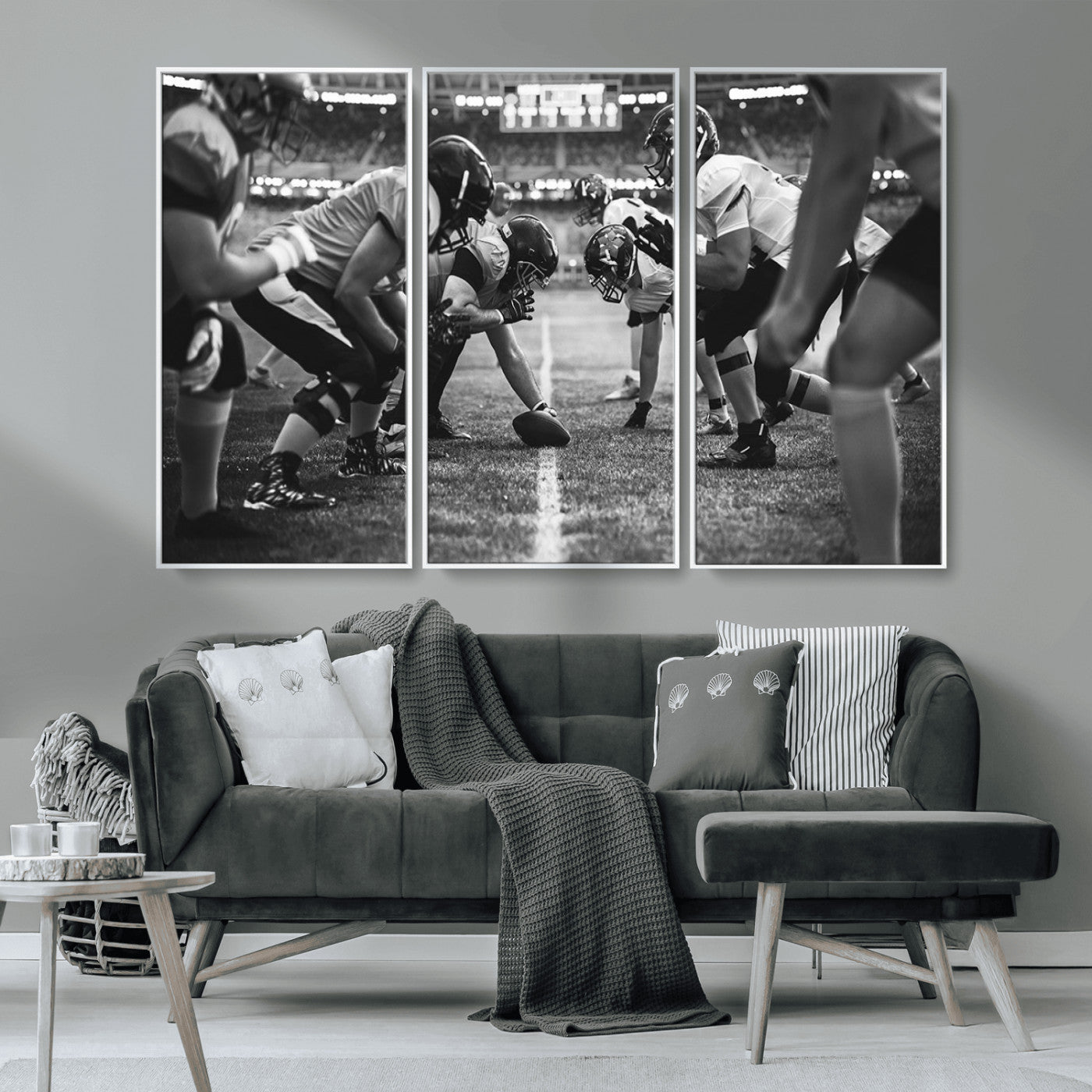 MGV-FC-48X32-3P - American Football Wall Art Canvas Print, Stadium Sport Wall Art Print