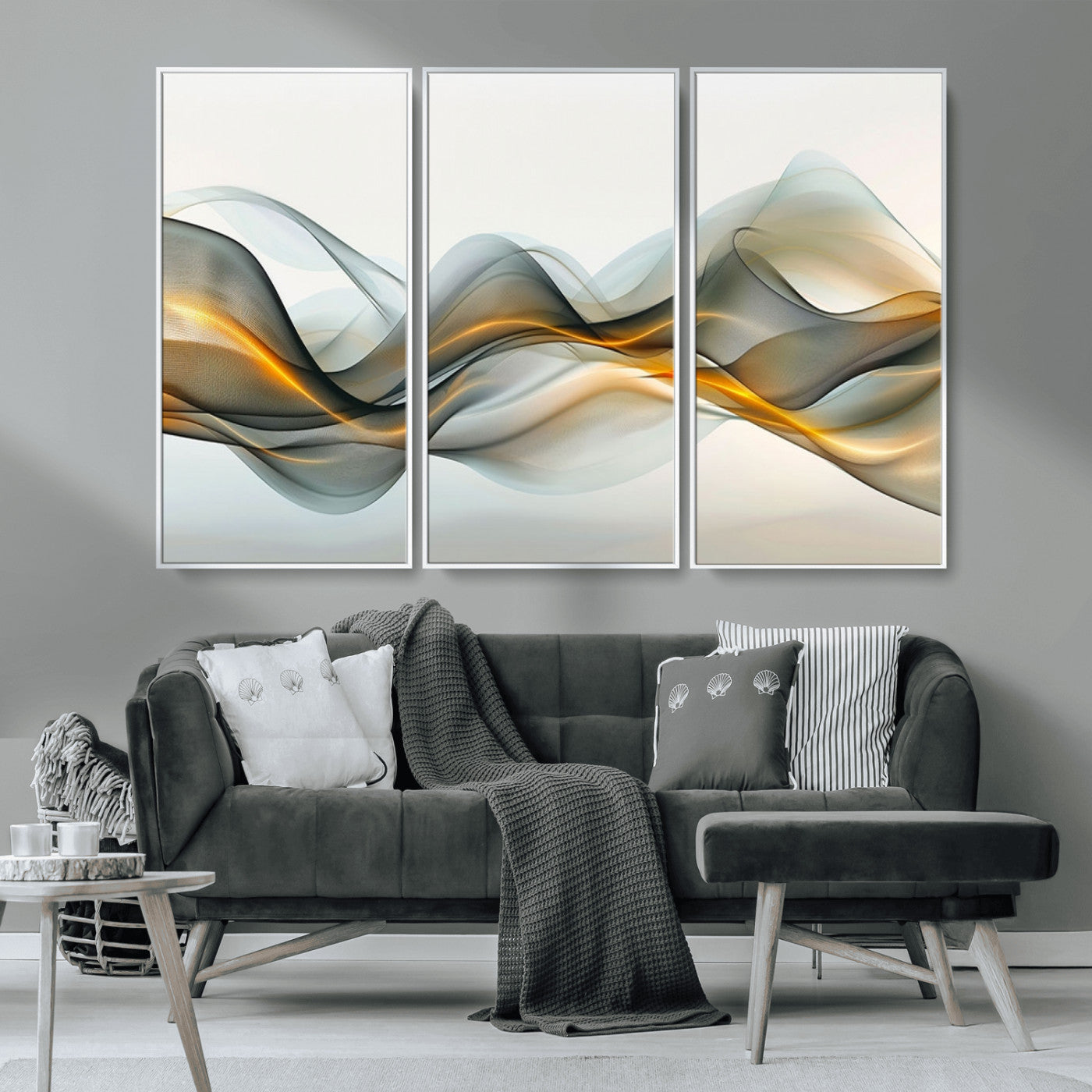 -Abstract Wave Canvas Wall Art – Fluid Contemporary Elegance in Motion – Ready to Hang