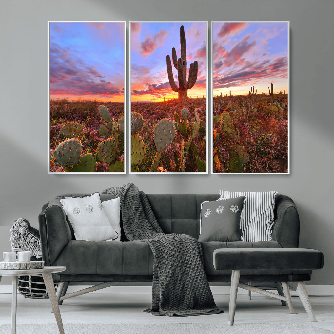 MGV-FC-48X32-3P - Arizona Desert Sunset Wall Art Canvas Print