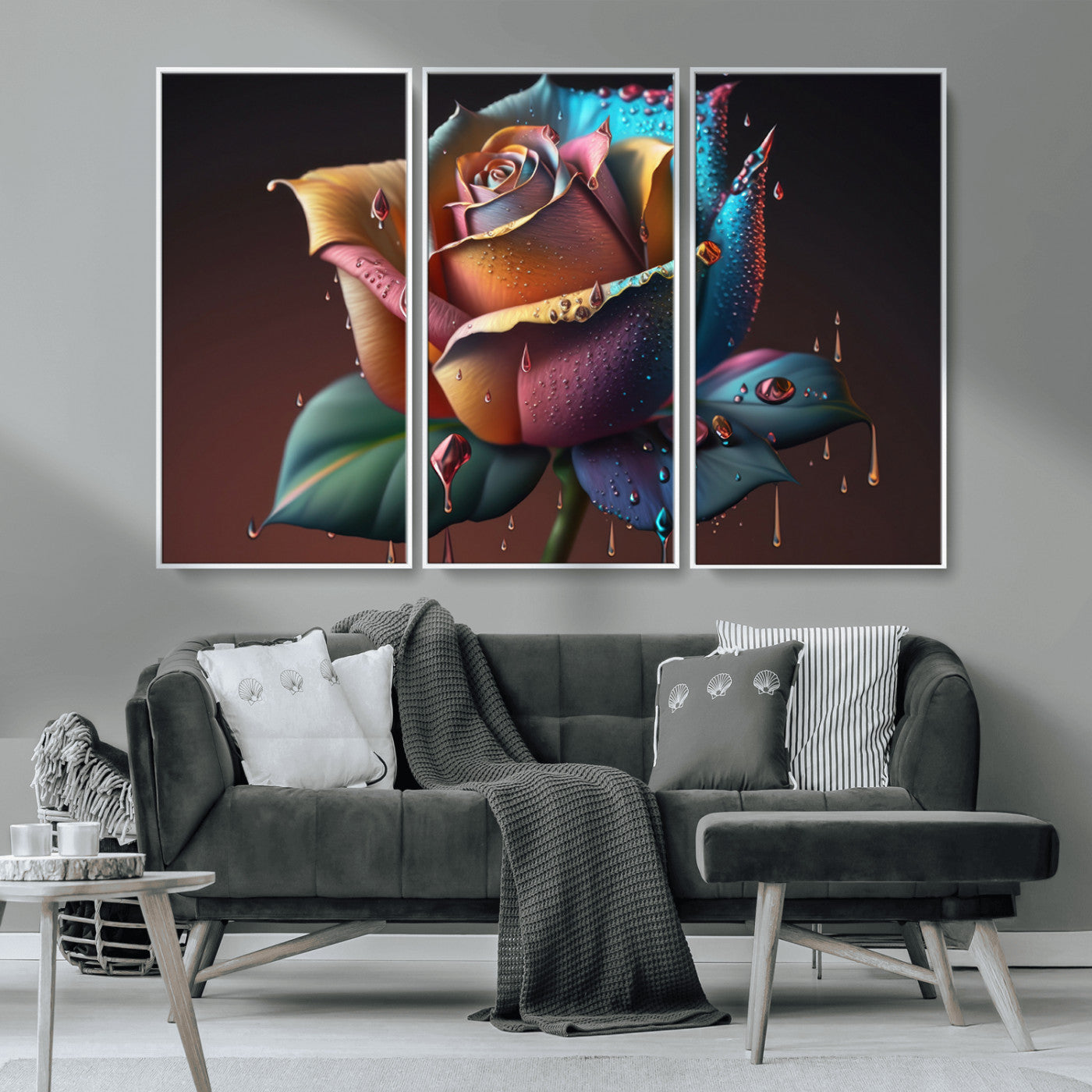 MGV-FC-48X32-3P - Abstract Rose Wall Art Canvas Print