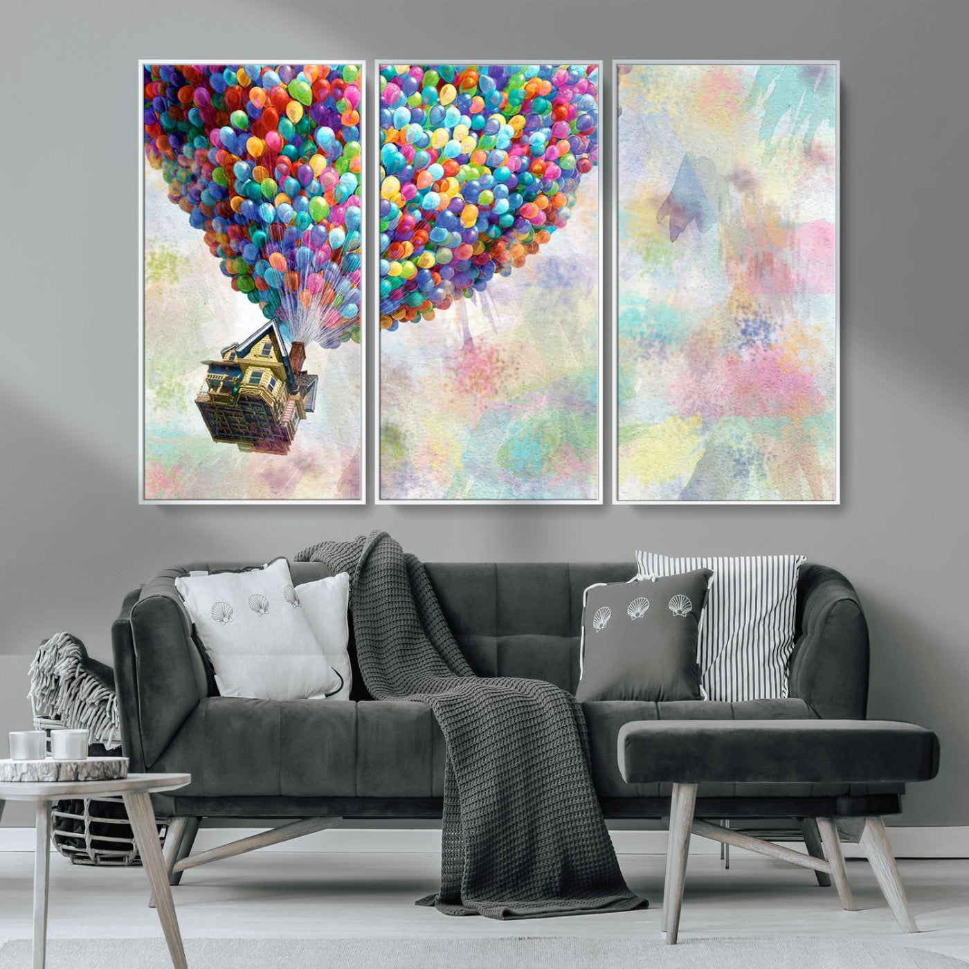 MGV-FC-48X32-3P - Up Pixar Poster, Look Up Pixar Wall Art, Up Pixar Canvas, Kids Play Game Room Decor Wall Art