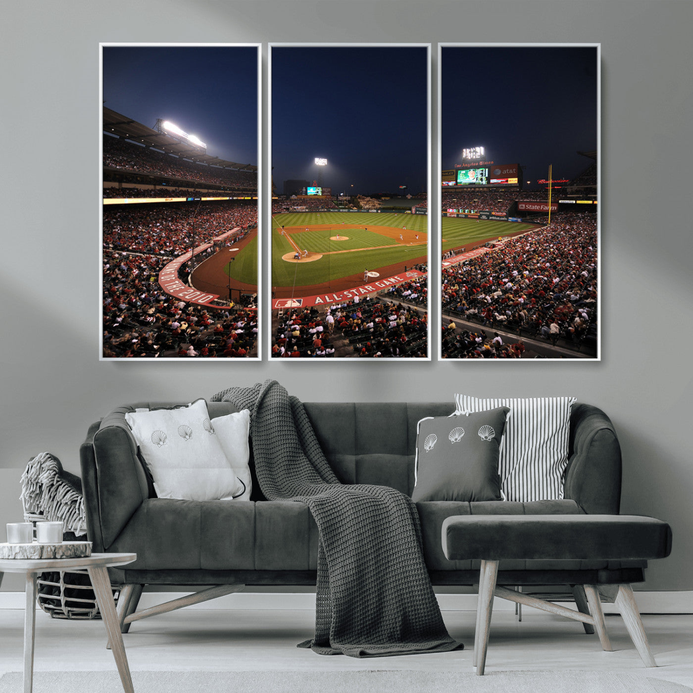 MGV-FC-48X32-3P - Los Angeles Angels Baseball Team Print - Anaheim Angel Stadium Wall Art Canvas Print