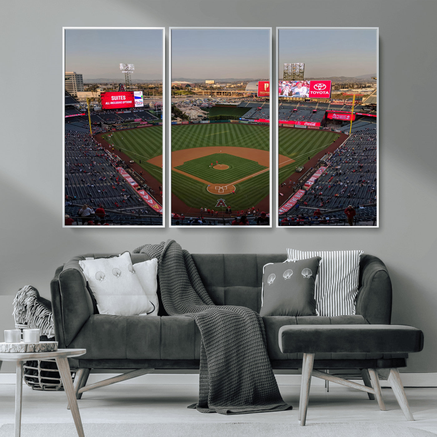 MGV-FC-48X32-3P - Los Angeles Angels Baseball Canvas Print - Anaheim Angel Stadium Wall Art Canvas Print