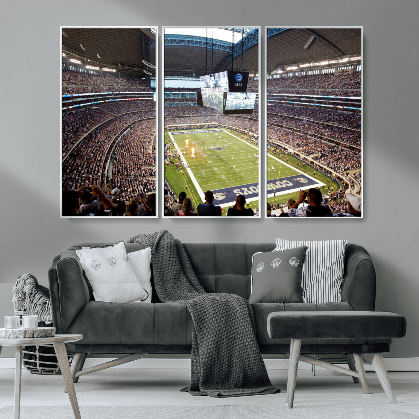 MGV-FC-48X32-3P - Dallas Cowboys Football Team Print - Arlington AT&T Stadium Wall Art Canvas Print