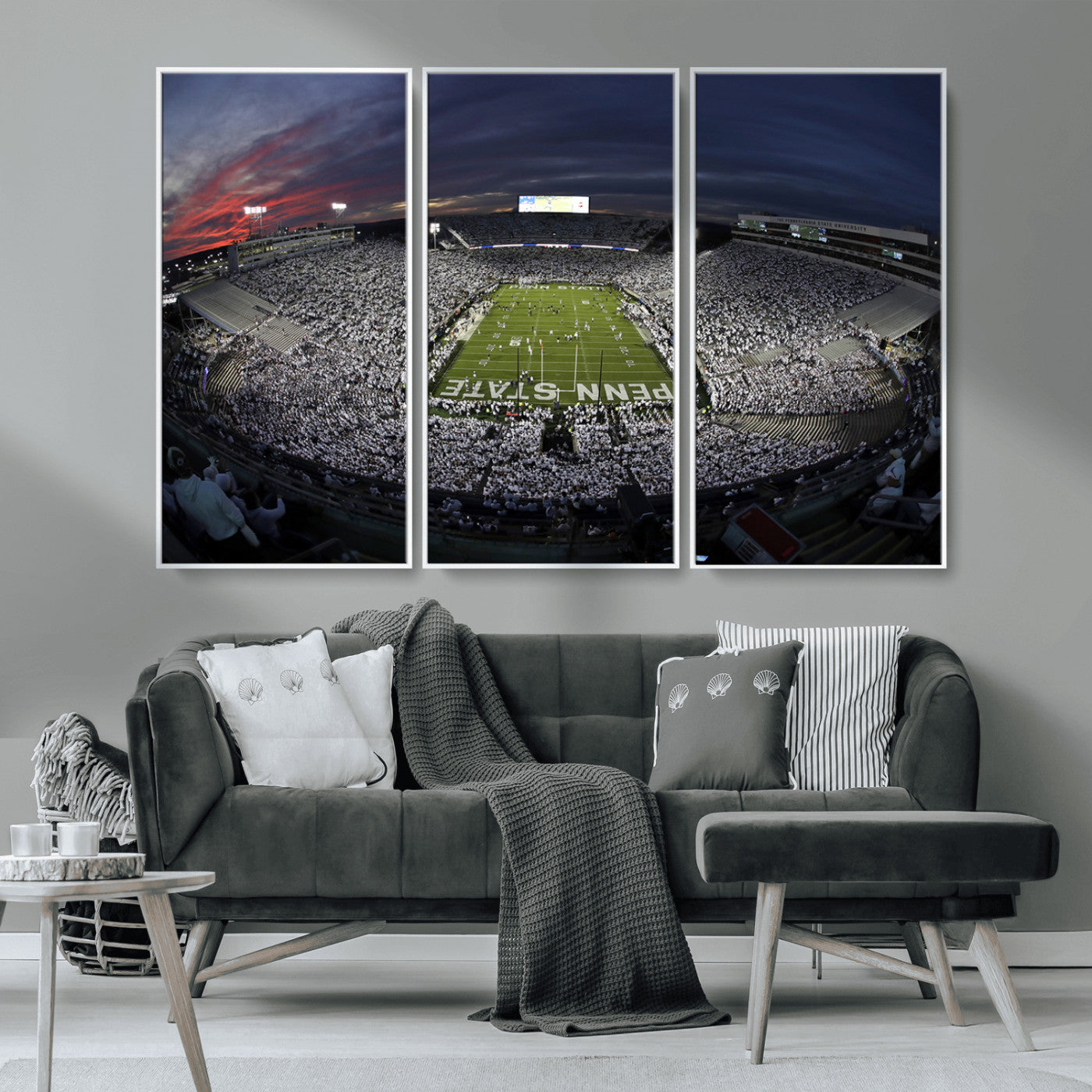 MGV-FC-48X32-3P - Penn State University Nittany Lions Football Team Print - University Park Beaver Stadium Wall Art