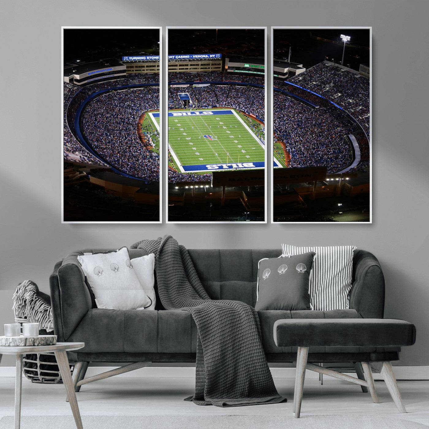 MGV-FC-48X32-3P - Buffalo Bills NFL Football Team Print - Highmark Stadium Wall Art Canvas Print