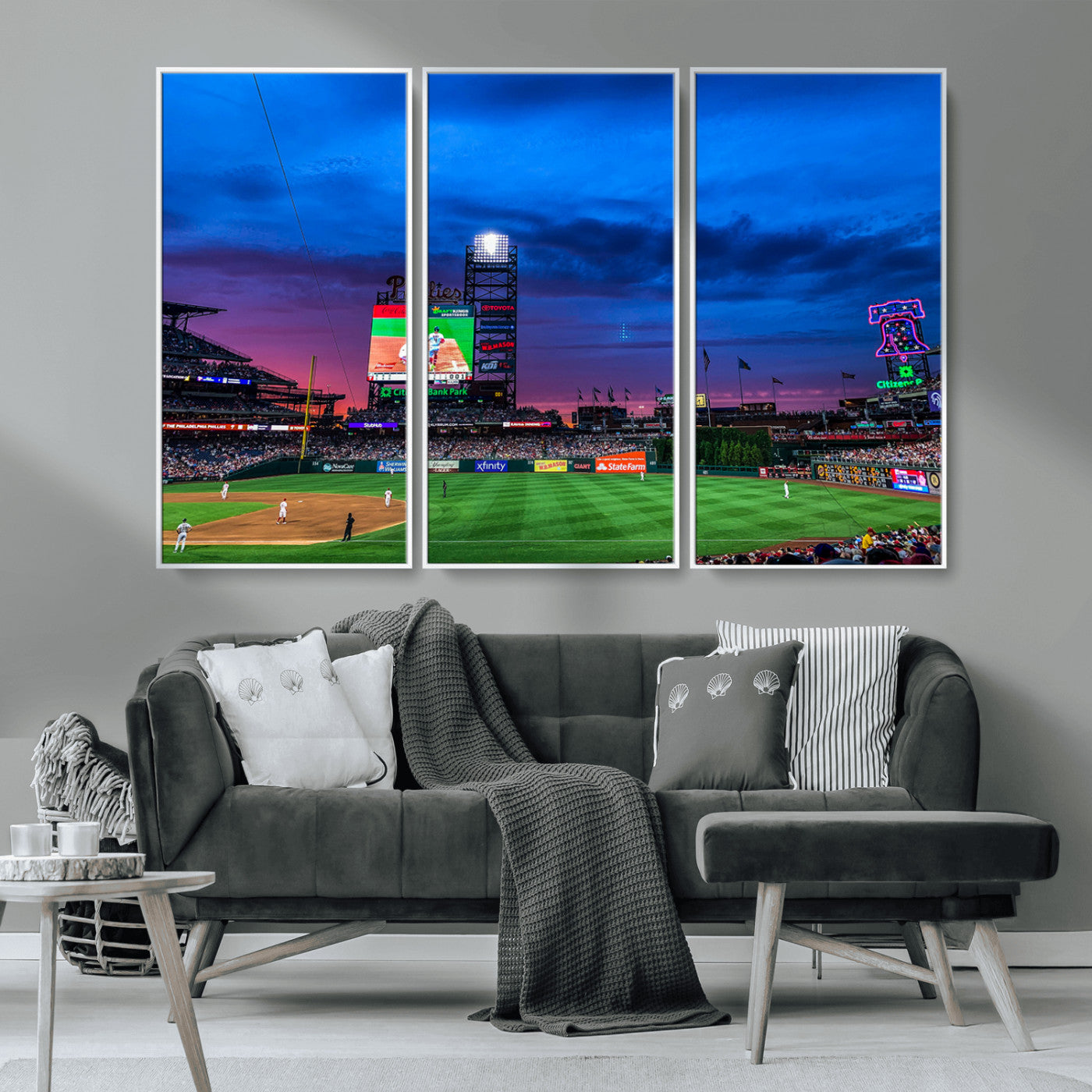 MGV-FC-48X32-3P - Philadelphia Phillies Baseball Team Print - Philadelphia Citizens Bank Park Stadium Canvas Wall Art