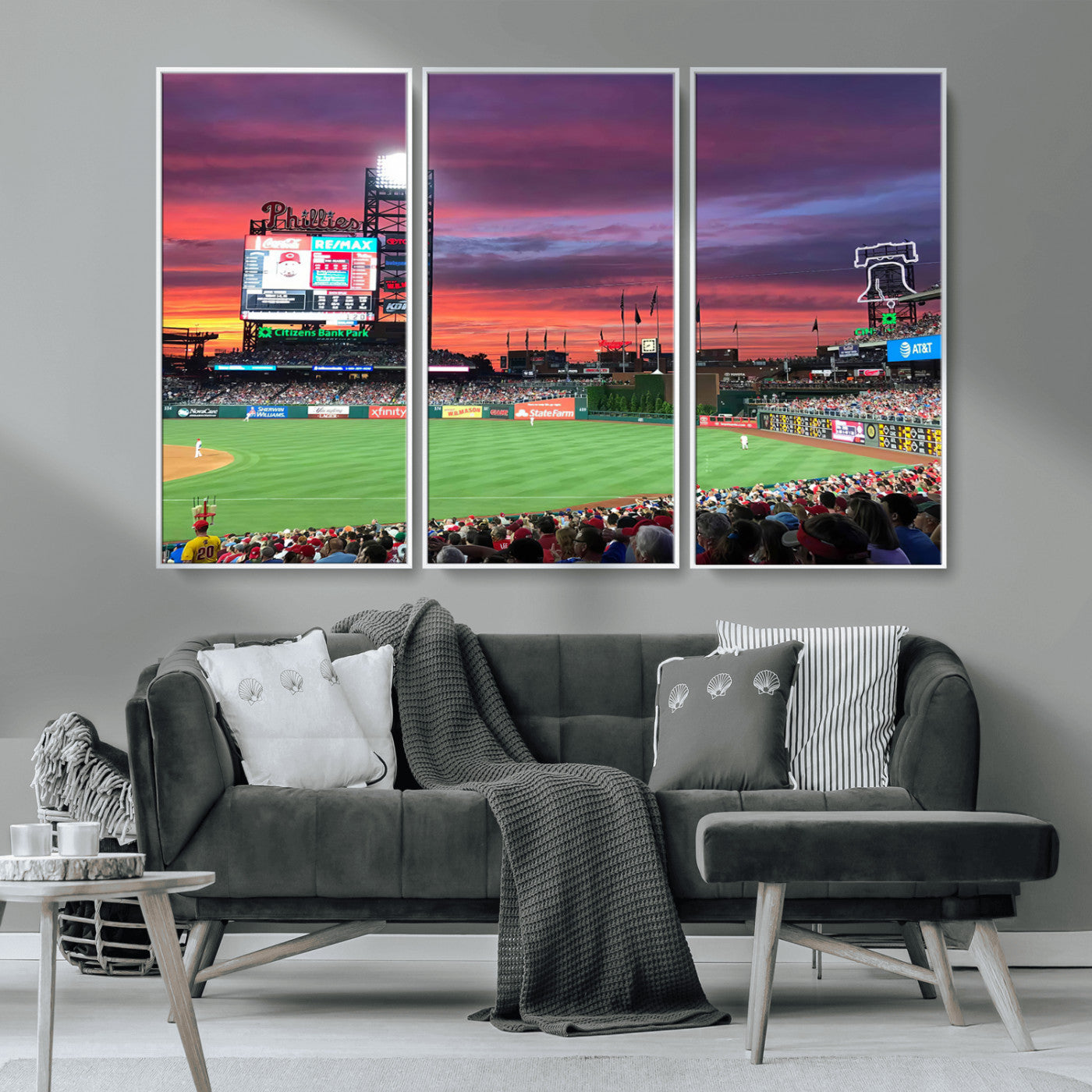 MGV-FC-48X32-3P - Philadelphia Phillies Baseball Team Print - Philadelphia Citizens Bank Park Stadium Wall Art Canvas