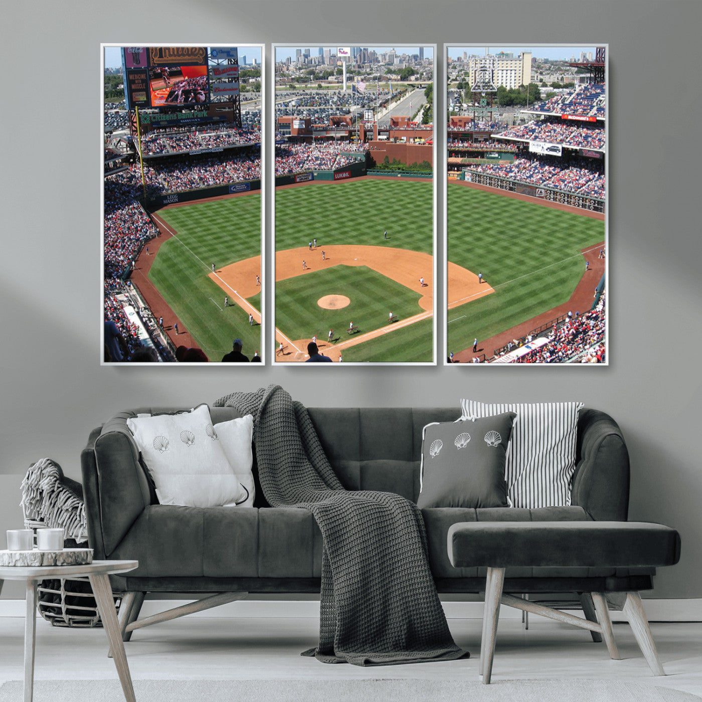 MGV-FC-48X32-3P - Philadelphia Phillies Baseball Team Print - Philadelphia Citizens Bank Park Stadium Wall Art Canvas