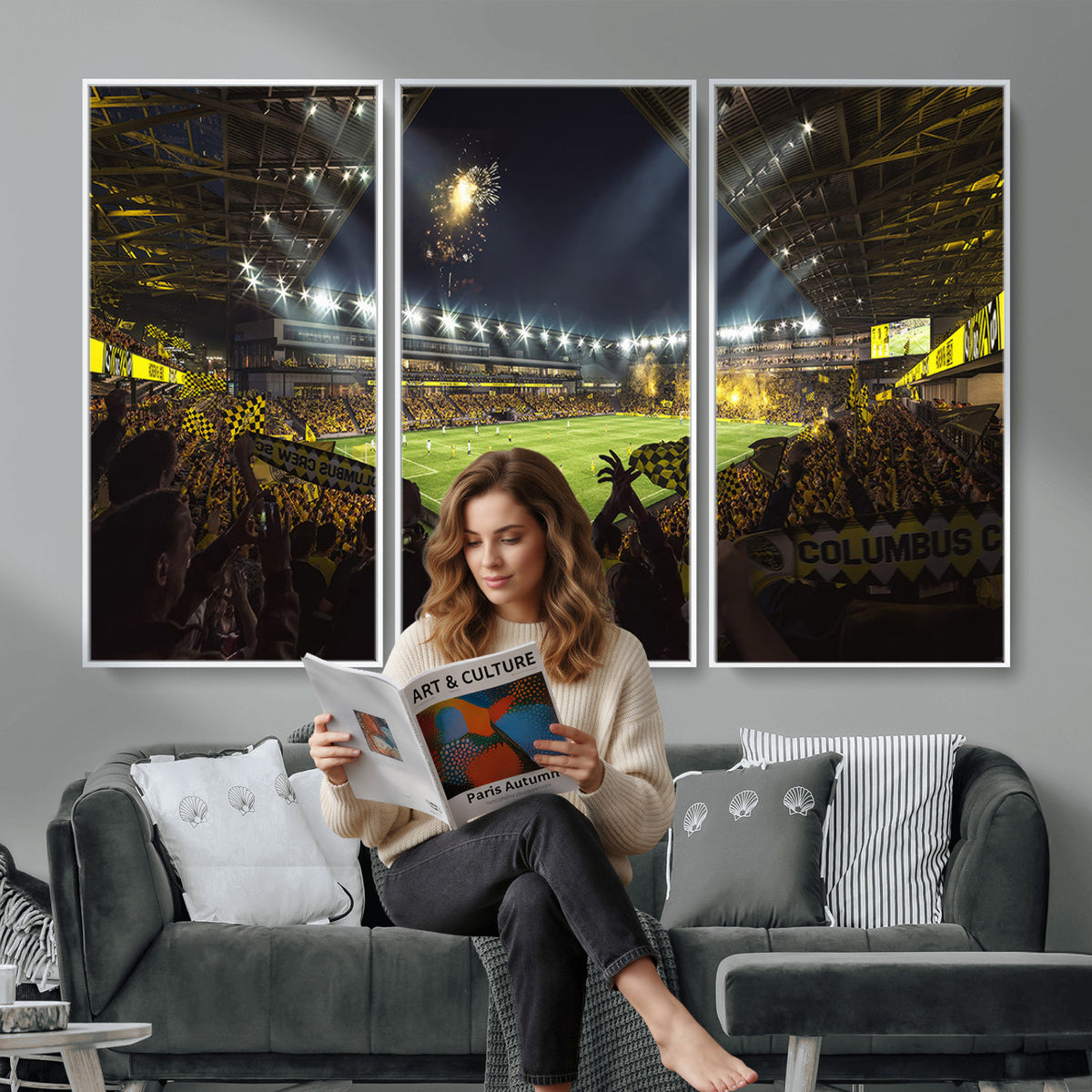 51122-MGV-CV-36X24 - Columbus Crew Soccer Team Print - Columbus Crew Stadium Wall Art Canvas Print