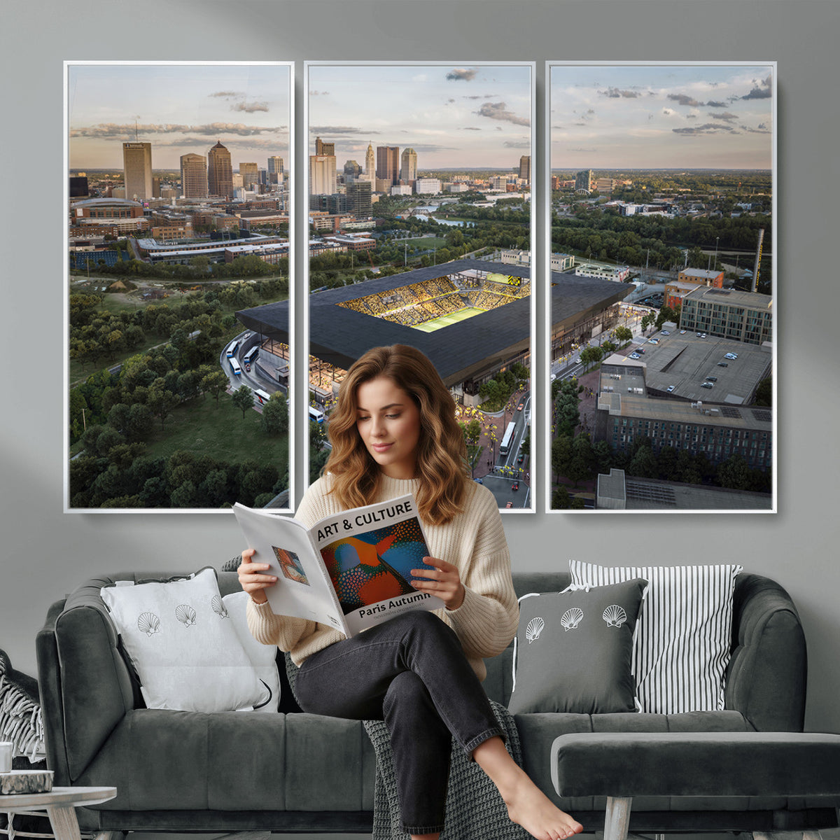 90971-MGV-CV-36X24 - Columbus Crew Soccer Team Print - Columbus Crew Stadium Wall Art, Columbus Crew Soccer Wall Art