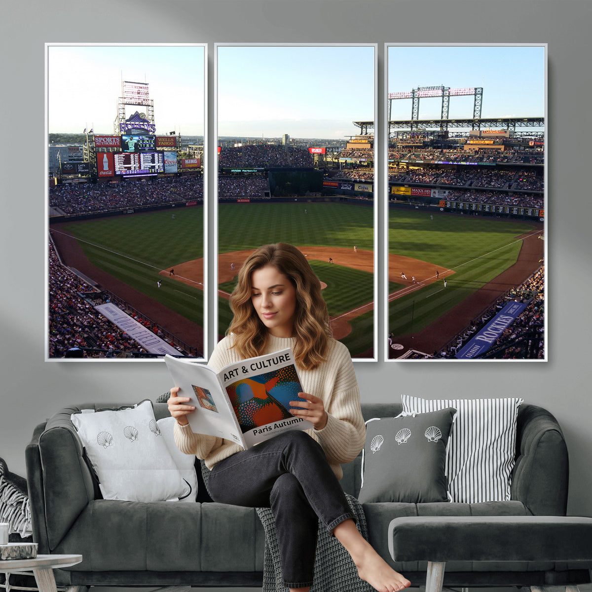 21638-MGV-CV-36X24 - Colorado Rockies Coors Field Wall Art Canvas Print, MLB Baseball Stadium