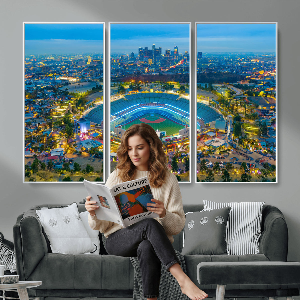 78144-MGV-CV-36X24 - Los Angeles Dodgers Wall Art Canvas, Dodger Stadium Wall Art