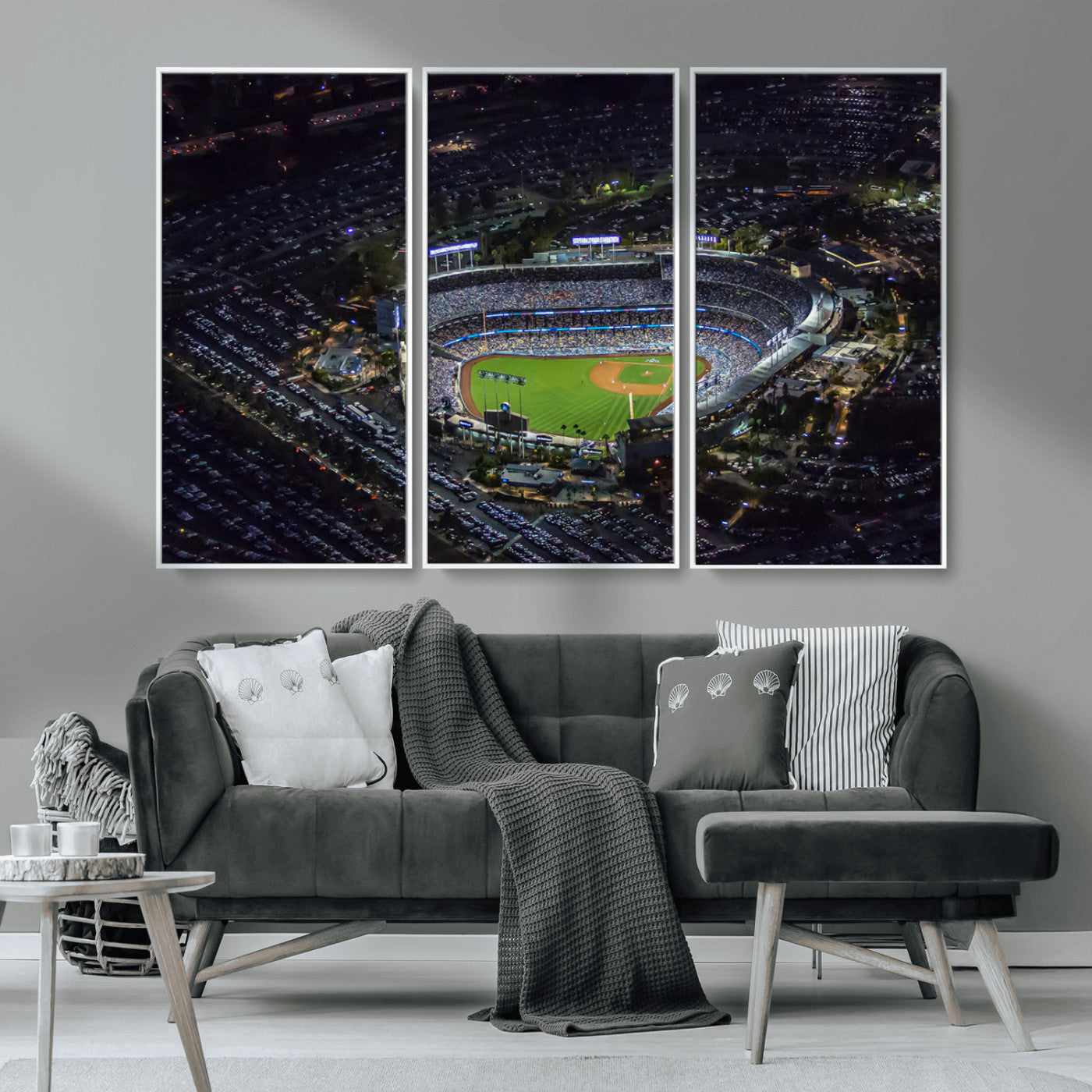 MGV-FC-48X32-3P - Los Angeles Dodgers Dodger Stadium Wall Art Canvas Print - MLB Baseball Stadium