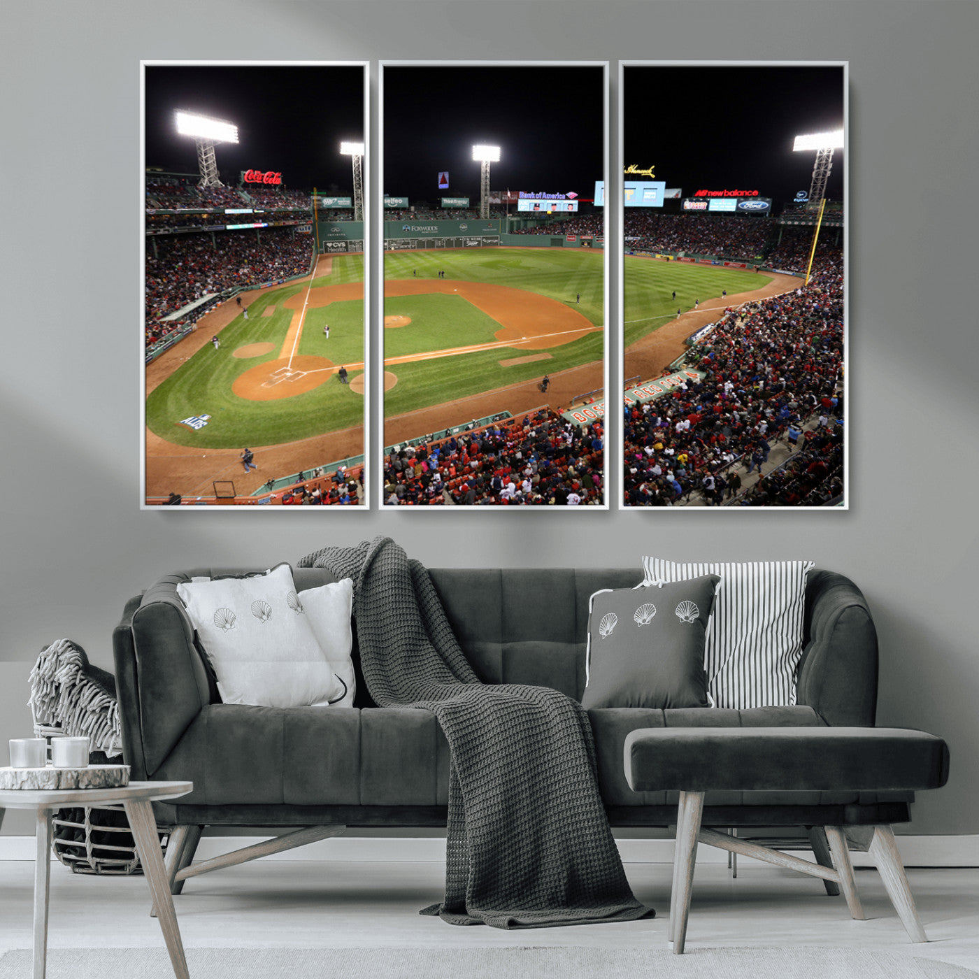 MGV-FC-48X32-3P - Boston Red Sox Baseball Team Print - Massachusetts Fenway Park Stadium Wall Art Canvas Print