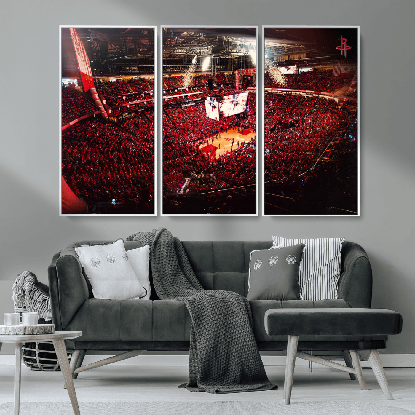 MGV-FC-48X32-3P - Houston Rockets Basketball Team Print Canvas- Houston Toyota Center Stadium Wall Art Canvas Print