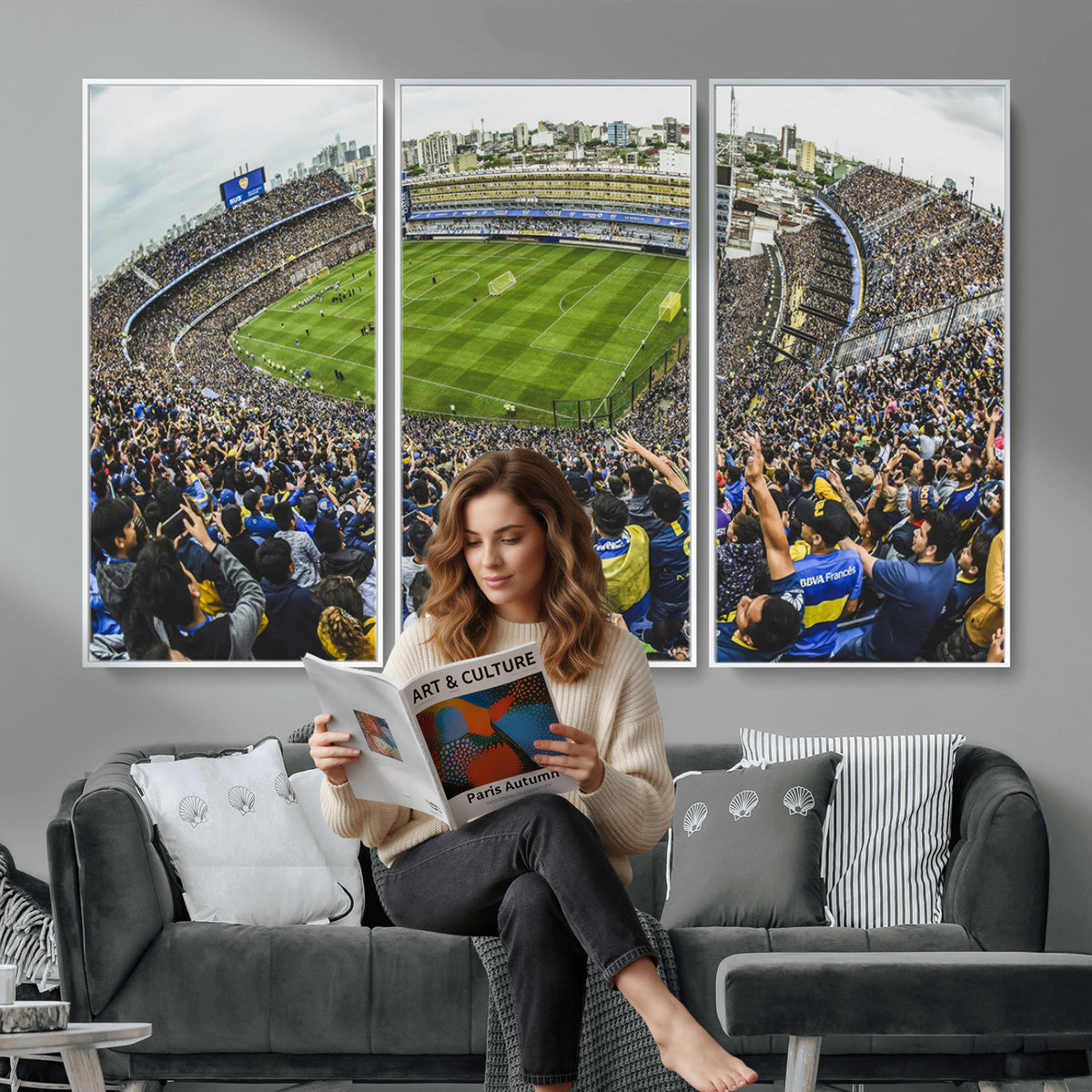 63839-MGV-CV-36X24 - Boca Juniors Soccer Team Print Wall Art, Buenos Aires Bombonera Stadium