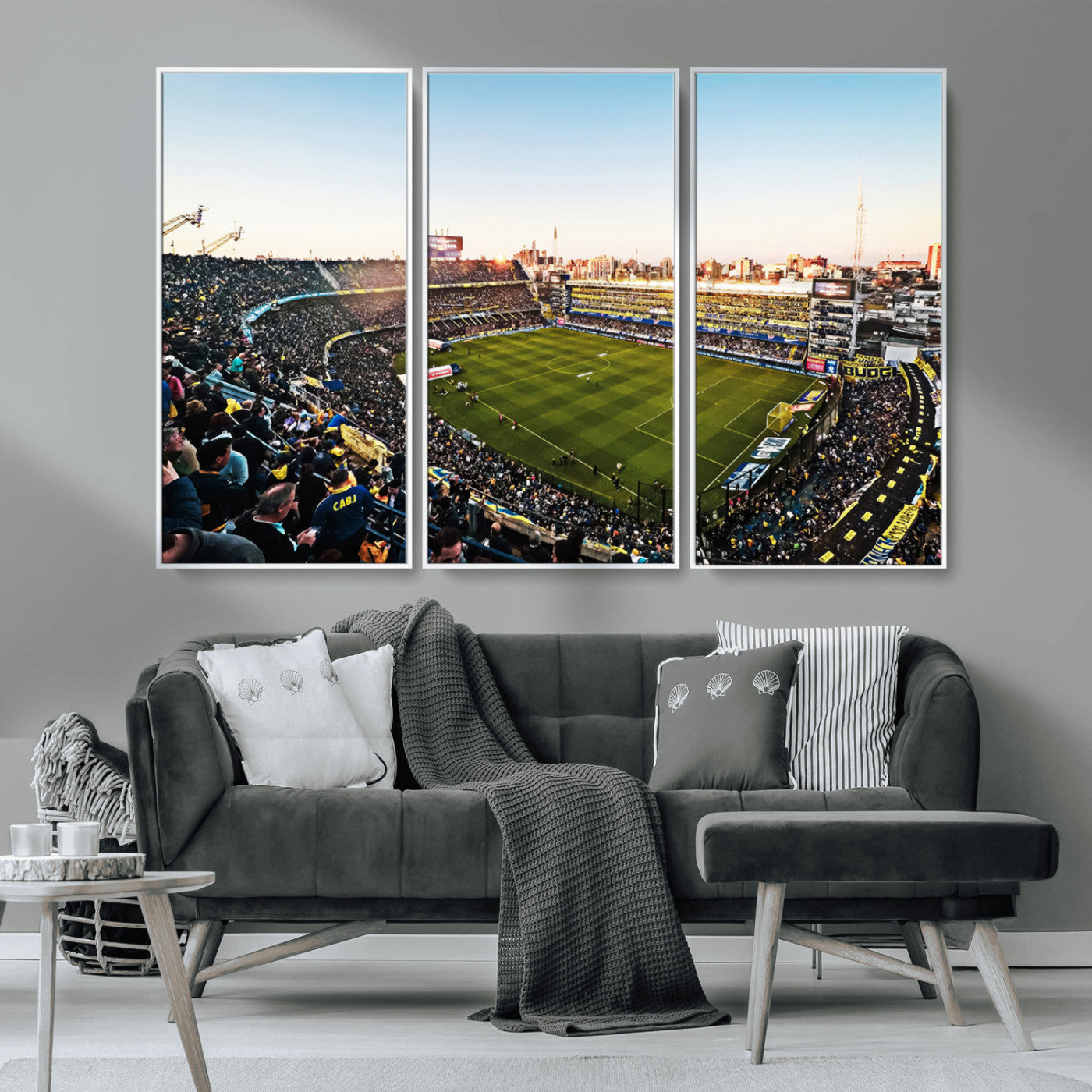 MGV-FC-48X32-3P - Boca Juniors Soccer Team Print - Buenos Aires Bombonera Stadium Wall Art Canvas Print
