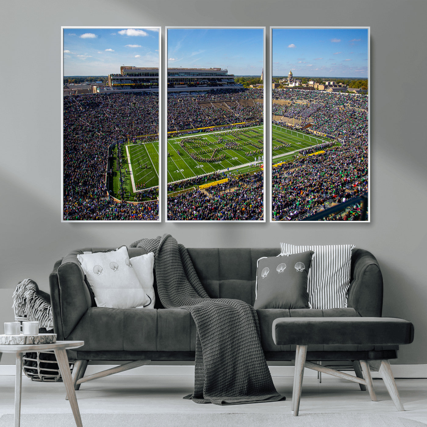 MGV-FC-48X32-3P - Notre Dame Fighting Irish Football Team Print - Notre Dame Stadium Wall Art Canvas Print