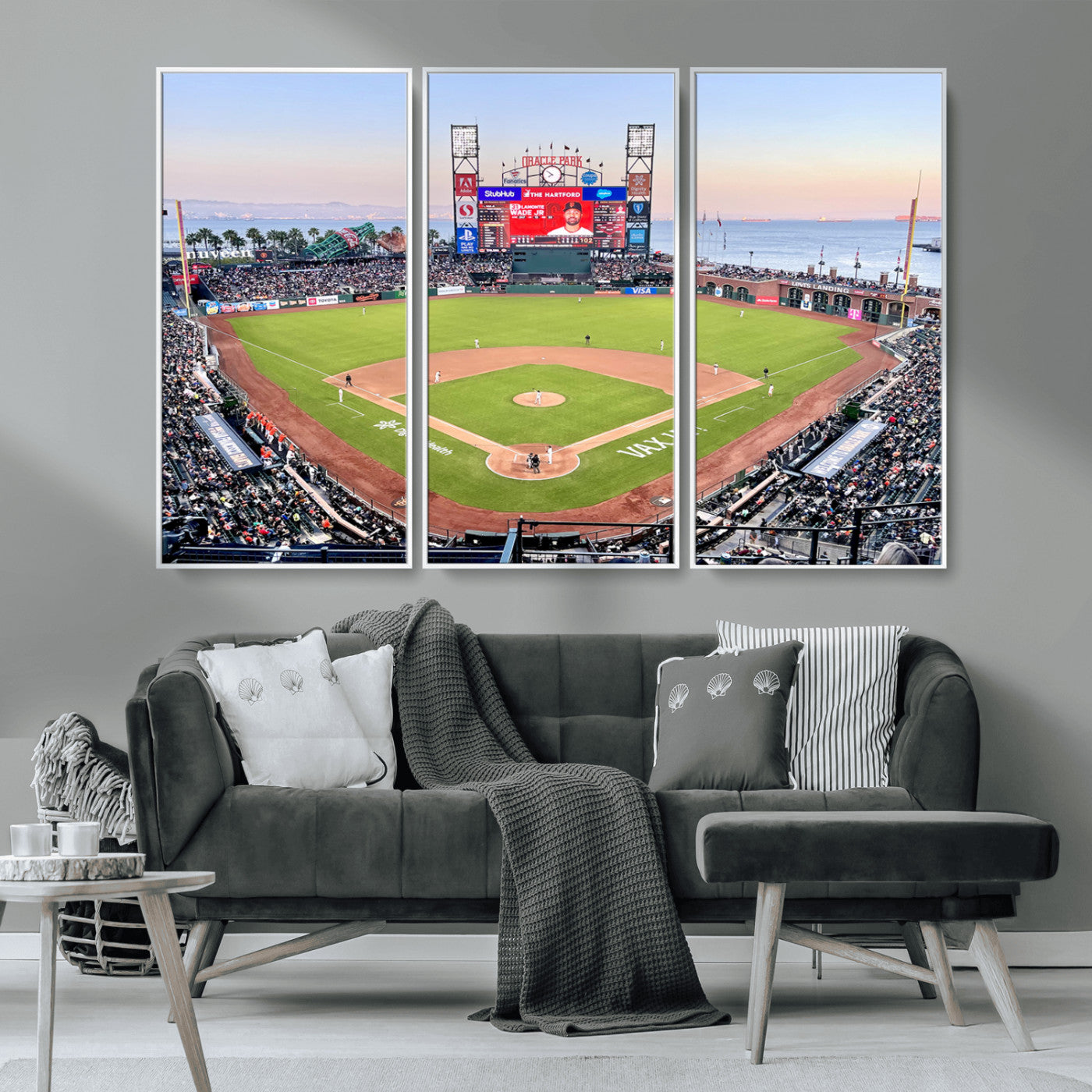 MGV-FC-48X32-3P - San Francisco Giants Baseball Team Print - Oracle Park Stadium Wall Art Canvas Print