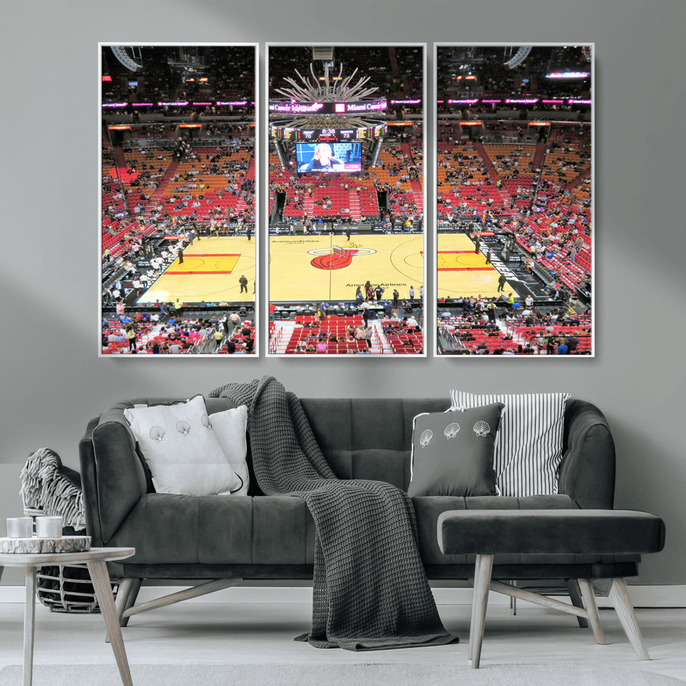 MGV-FC-48X32-3P - Miami Heat Basketball Team Print Wall Art- Kaseya Center Stadium Wall Art Canvas Print