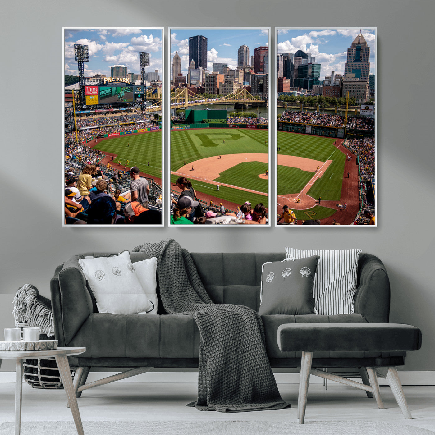 MGV-FC-48X32-3P - Pittsburgh Pirates Baseball Team Print - PNC Park Stadium Wall Art Canvas Print - Ready to Hang