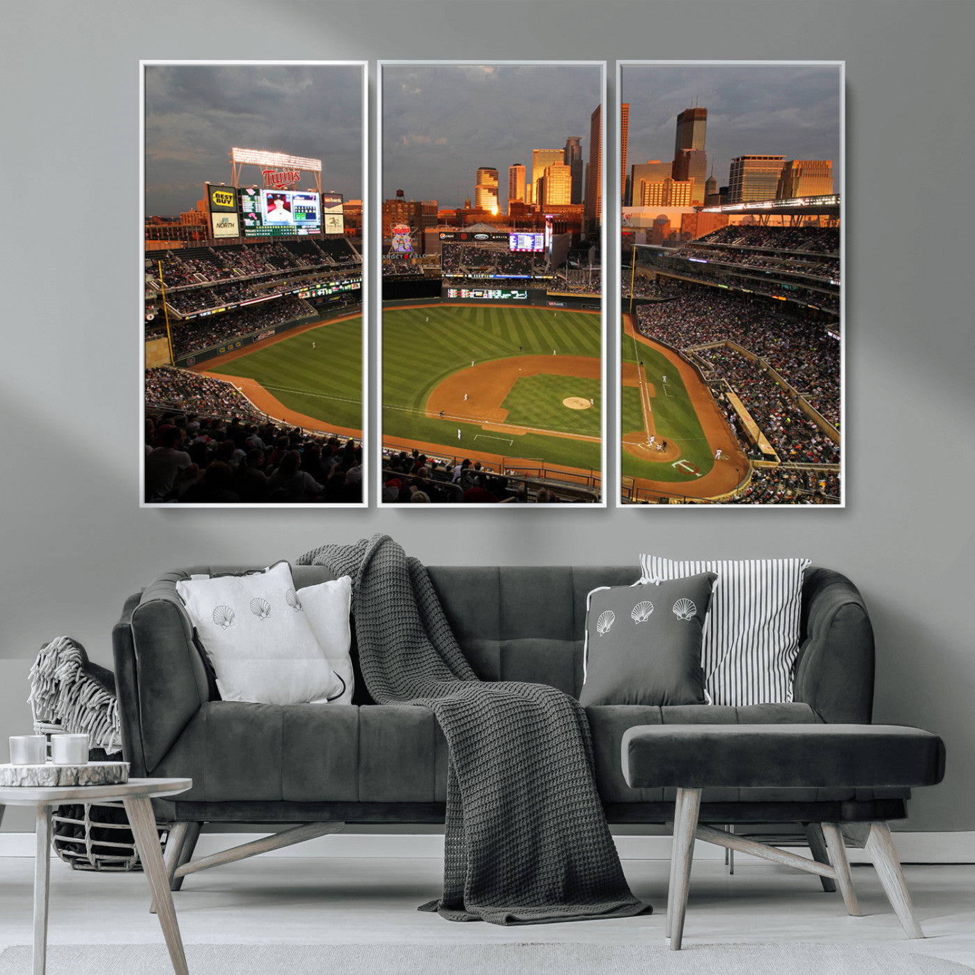 MGV-FC-48X32-3P - Minnesota Twins Baseball Team Print - Minneapolis Target Field Stadium Wall Art Canvas Print