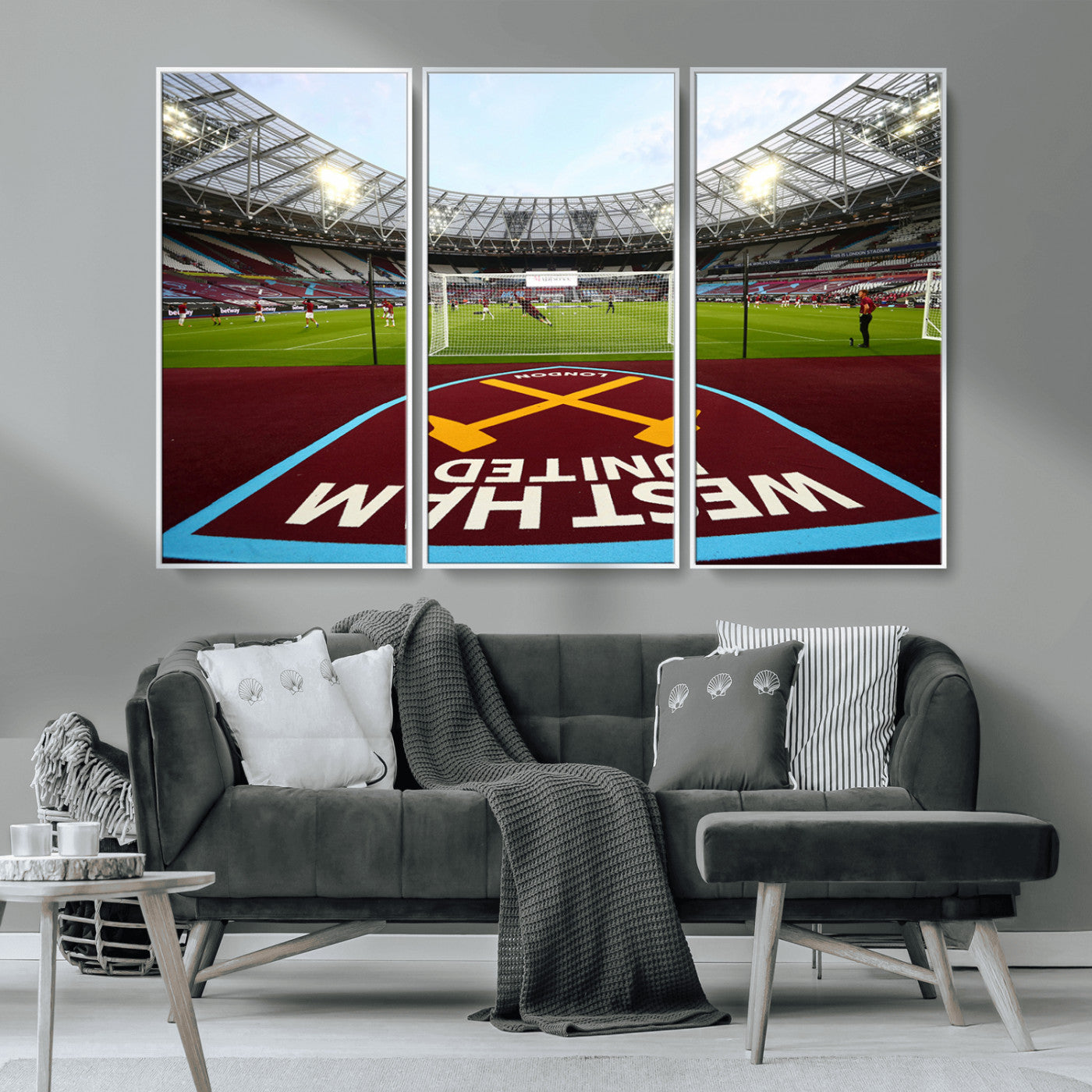 MGV-FC-48X32-3P - West Ham United FC Stadium Canvas Wall Art – London Stadium Football Print – Premier League Team