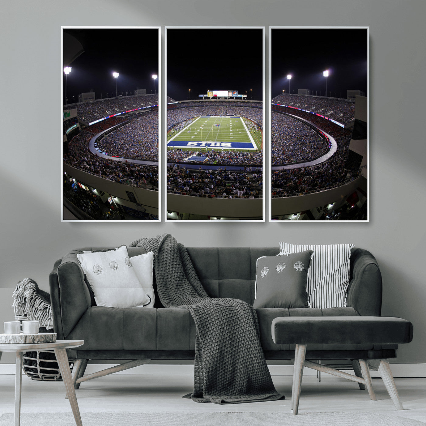 MGV-FC-48X32-3P - Buffalo Bills NFL Football Team Print - Buffalo Highmark Stadium Wall Art Canvas Print