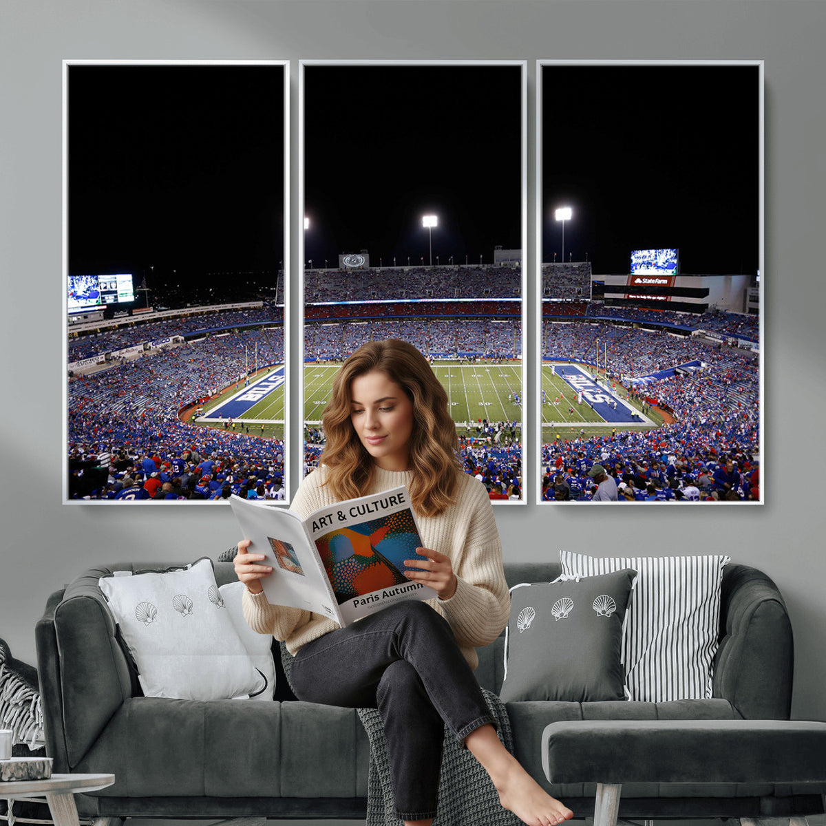 59036-MGV-CV-36X24 - Buffalo Bills Wall Art, Buffalo Bills Stadium Canvas Print for Sports Decor