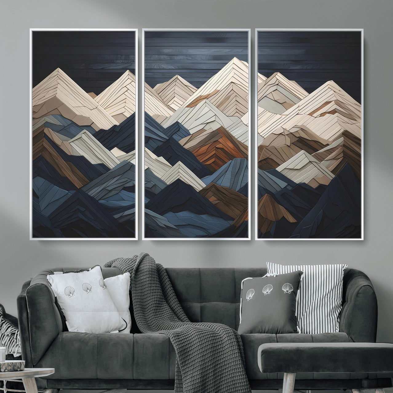 12896-MGV-CV-36X24 - Wood Mountain Wall Art | Mountain Canvas Print Wood Decor | Ready to Hang for Cabin Decor