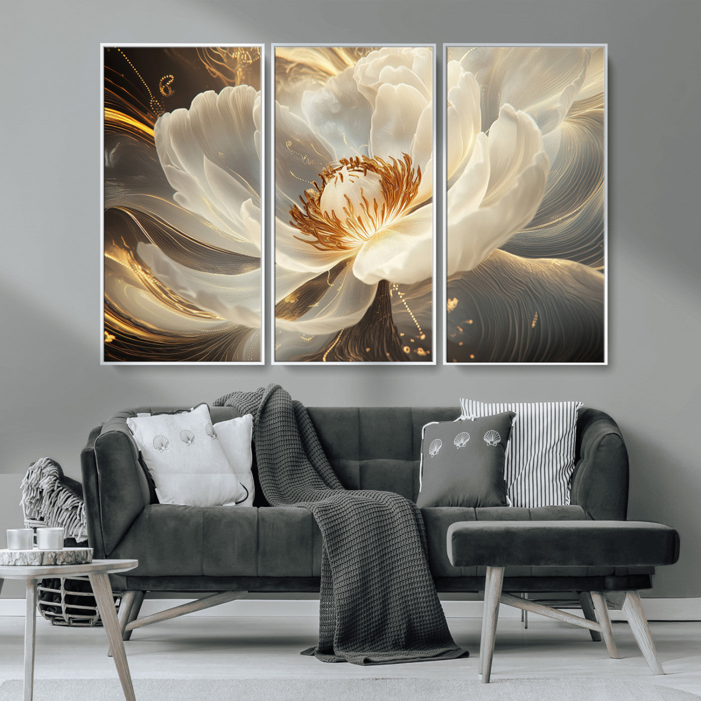 MGV-FC-48X32-3P - Abstract Floral Wall Art Canvas Print
