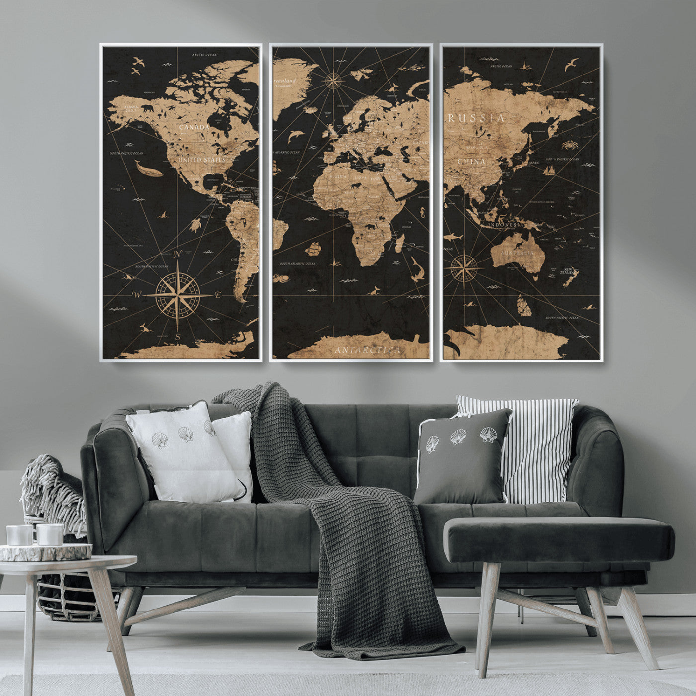 61023-MGV-CV-36X24-World Map Canvas Print – Framed Wall Art for Home Decor