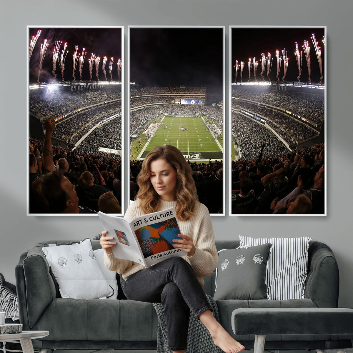70773-MGV-CV-24X16 - Eagles Field Stadium Wall Art, Philadelphia Eagles Football